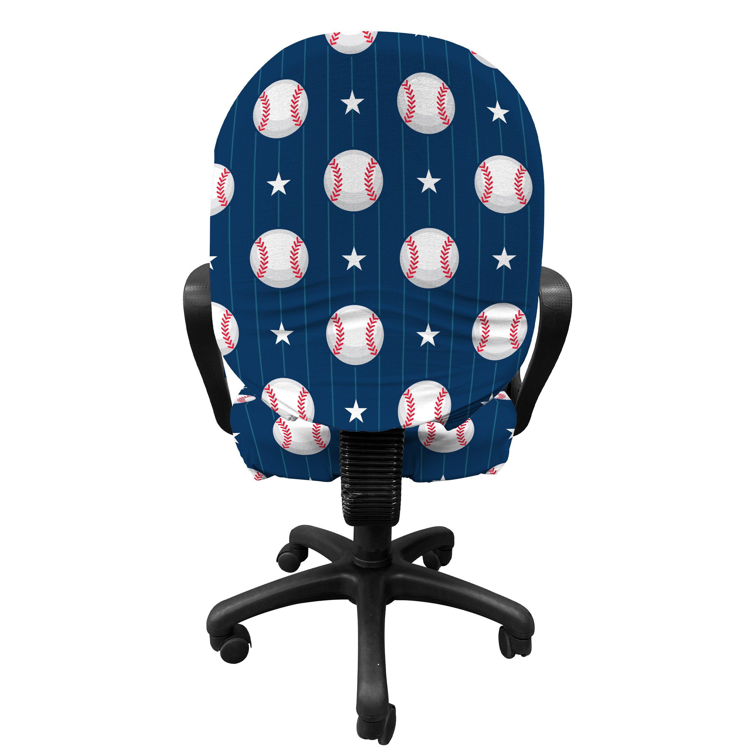 Bürostuhlhusse dekorative Schutzhülle aus Stretchgewebe, Sport Baseball-Streifen Abakuhaus