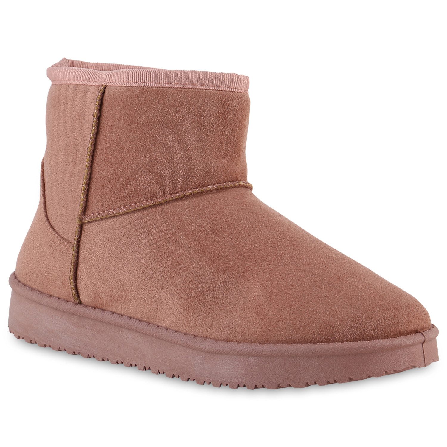 VAN HILL 840090 Winterstiefelette Damen Warm Gefüttert Winter Boots Stiefeletten Profil-Sohle