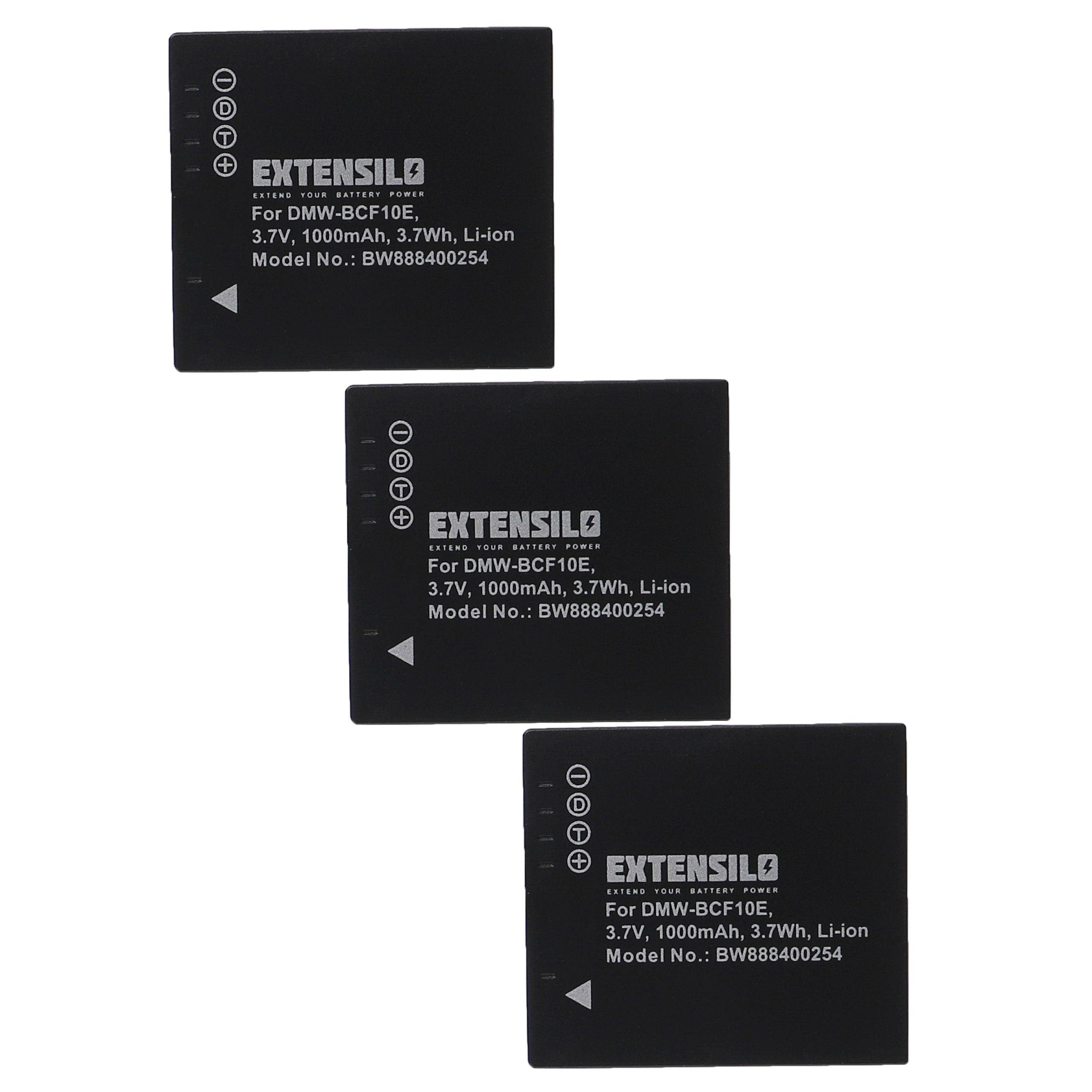 Extensilo Ersatz für Panasonic DMW-BCF10E, DMW-BCF10PP für Kamera-Akku Li-Ion 1000 mAh (3,7 V)