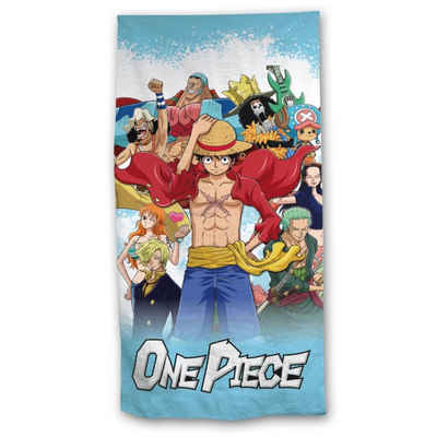 One Piece Anime Strandtuch One Piece Ruffy and Friends XL Badetuch, Mikrofaser, 70x140 cm