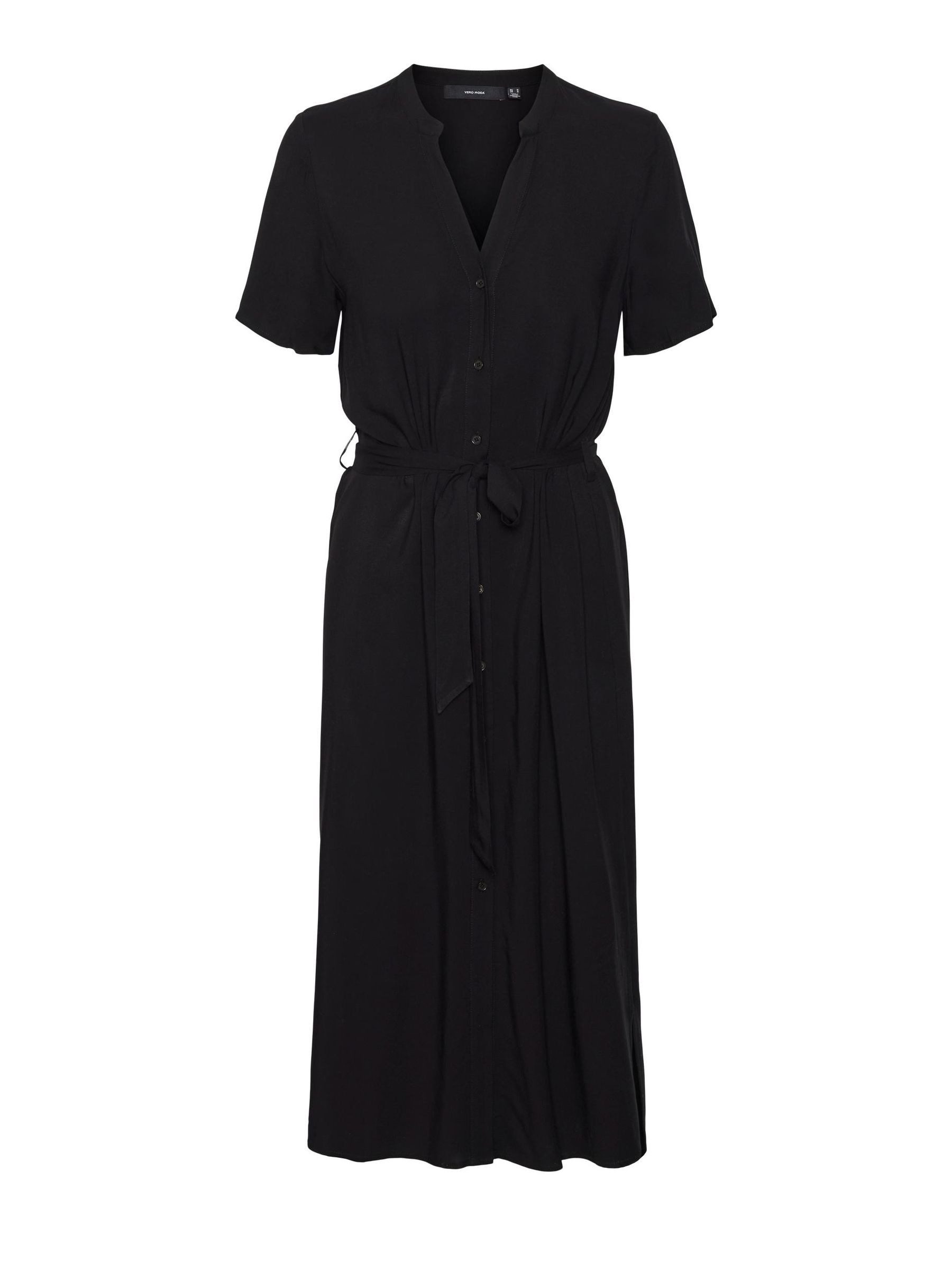 Vero Moda Shirtkleid Midi Blusen Kurzarm Tunika Dress VMVICA (lang) VMVICA S/S SHIRT DRESS GA WVN NOOS