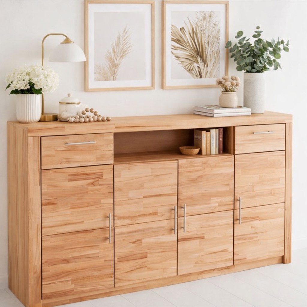 bv-vertrieb Sideboard Anrichte 182x42x107 Sideboard Türenkommode Kernbuche teilmassiv #1421