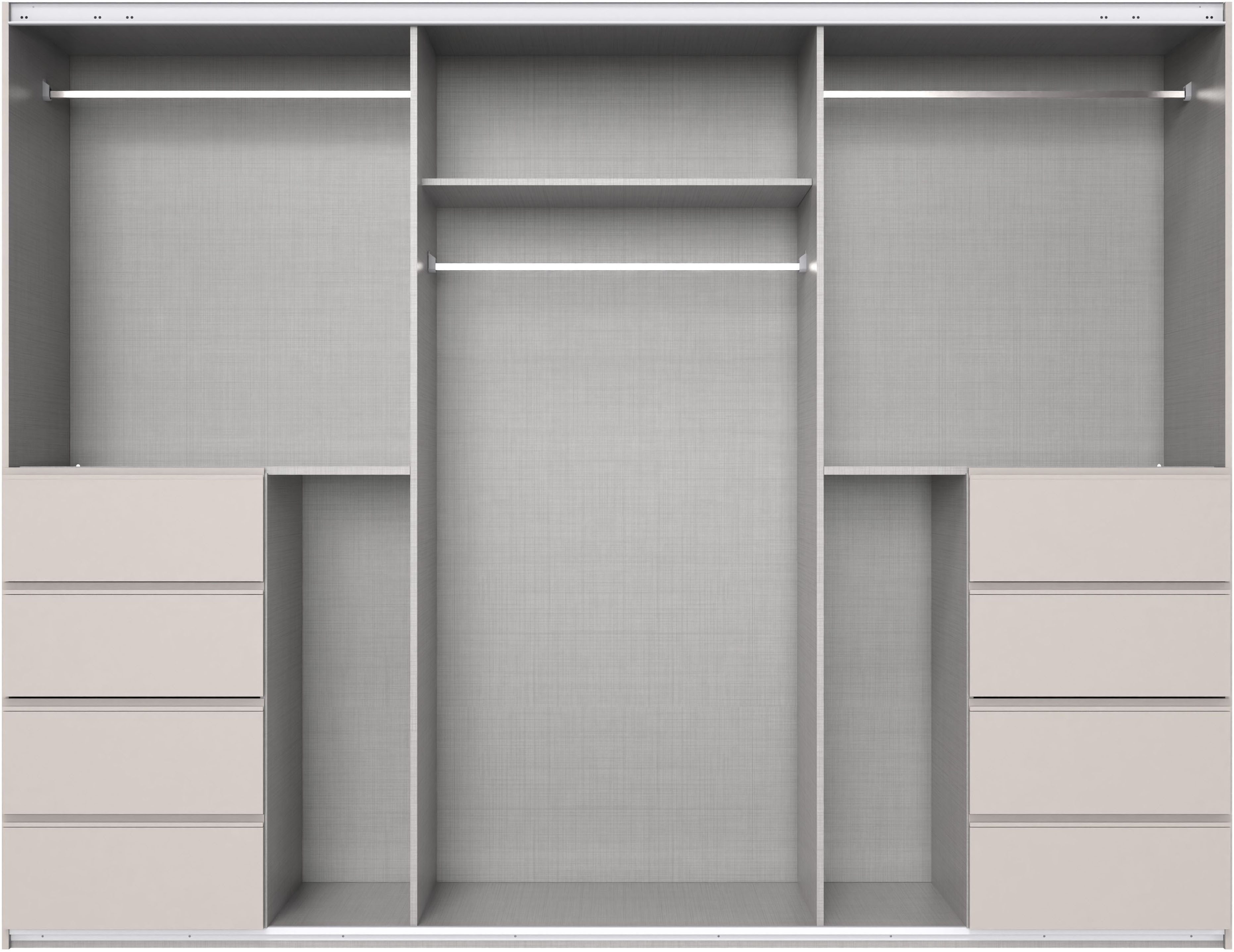 Wimex Schwebetürenschrank Bali in den Breiten 225cm & 270cm, Kleiderschrank mit Spiegel Schrank mit 3 Türen, Farbe: Kaschmir