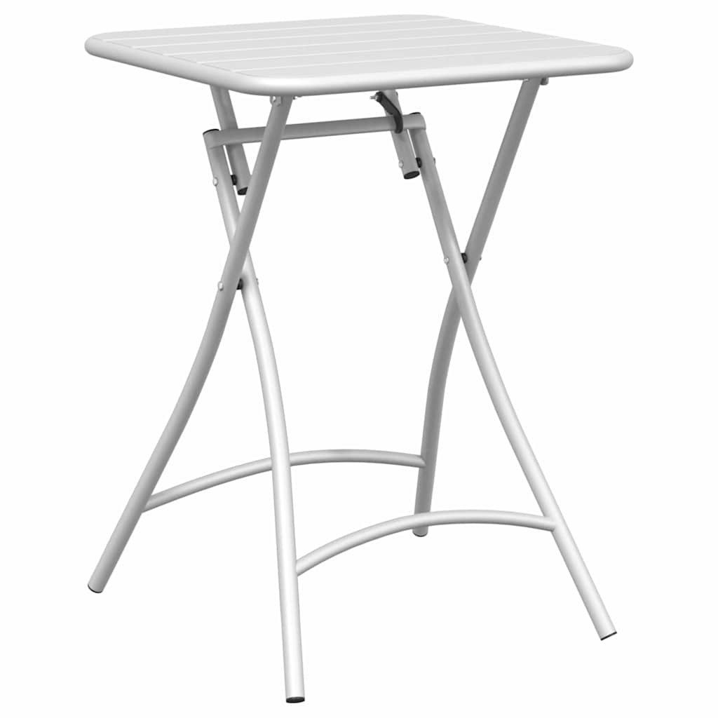 vidaXL Gartenlounge-Set Bistrogarnitur 3 stk. Weiß Stahl, (3-tlg)