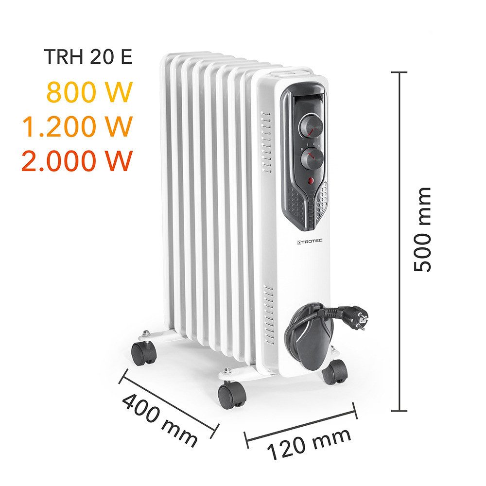 TROTEC Ölradiator TRH 20 E, 3 Heizstufen Wärmespeicher mit Flüssig-Wärmemittel