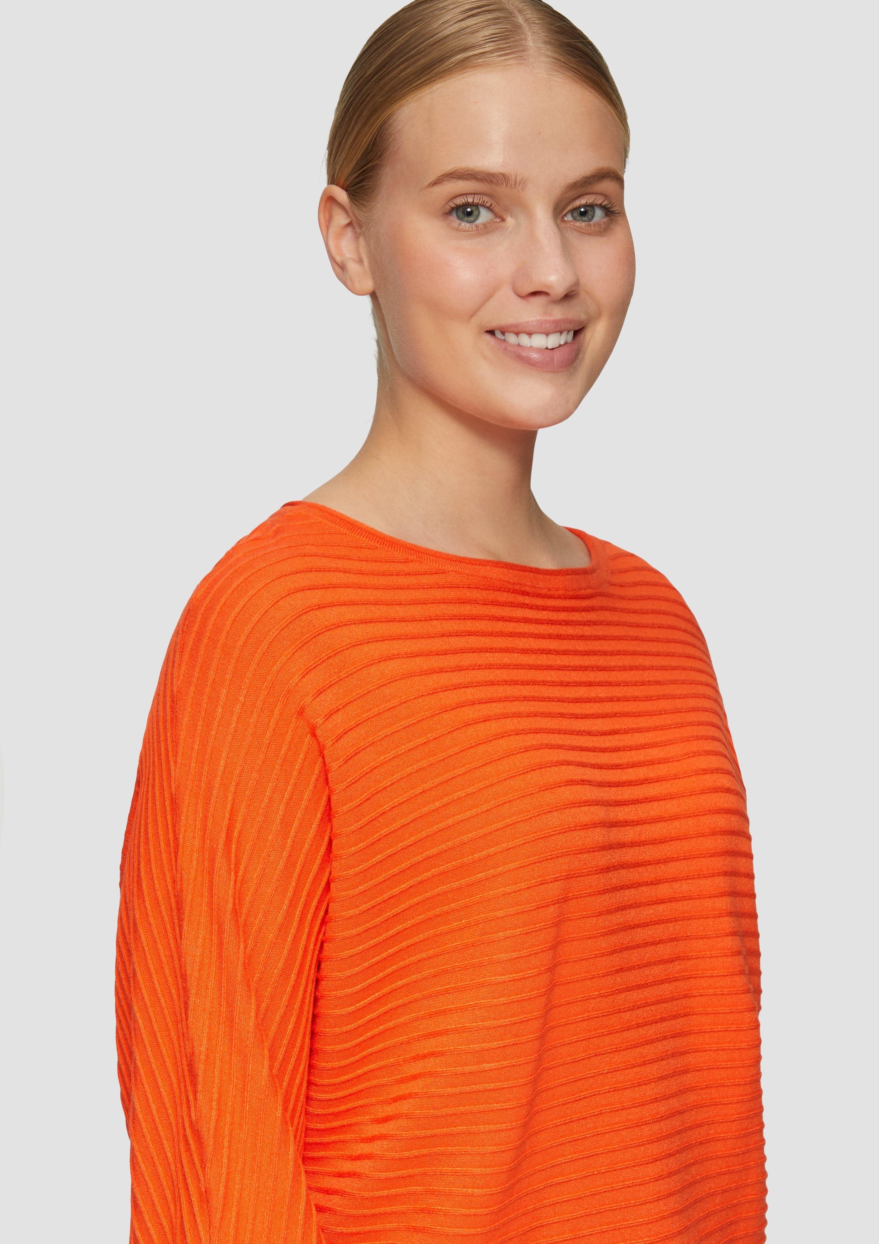 s.Oliver Strickpullover Strukturierter Strickpullover mit Fledermausärmeln günstig online kaufen