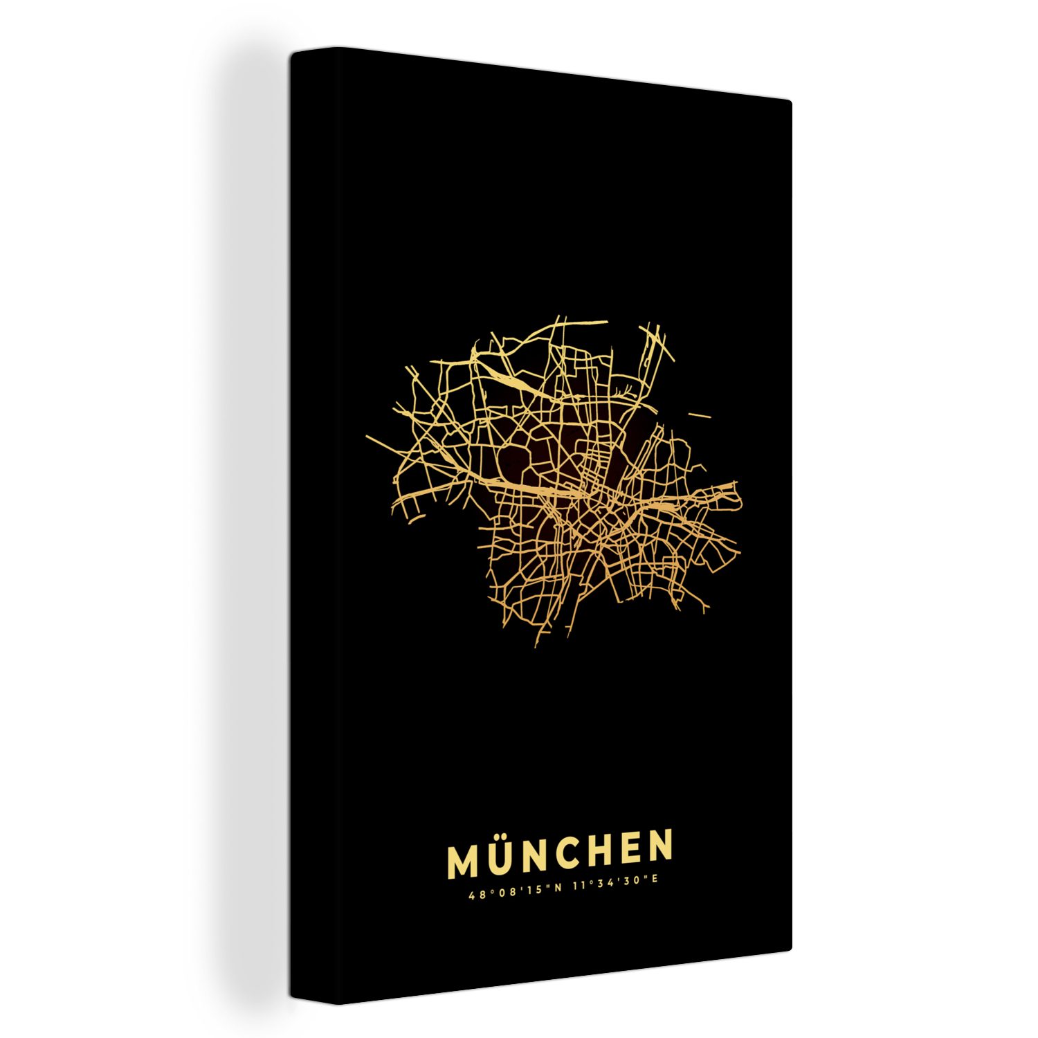 OneMillionCanvasses® Leinwandbild München - Karte - günstig online kaufen