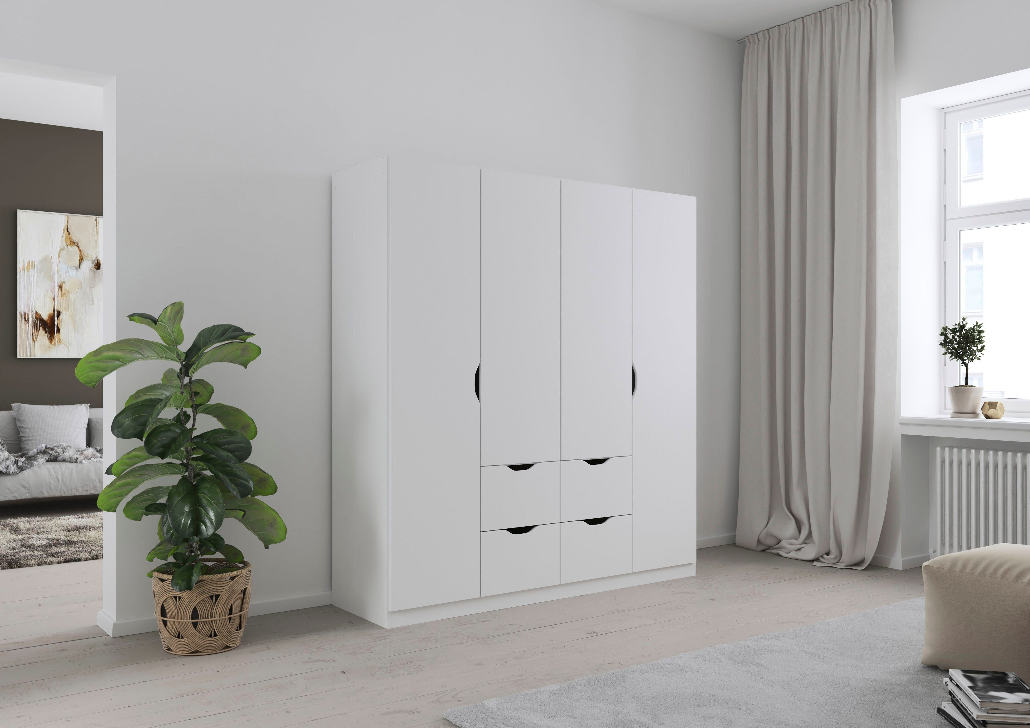 rauch Kleiderschrank Freiham mit Griffmulden und Schubkästen günstig online kaufen