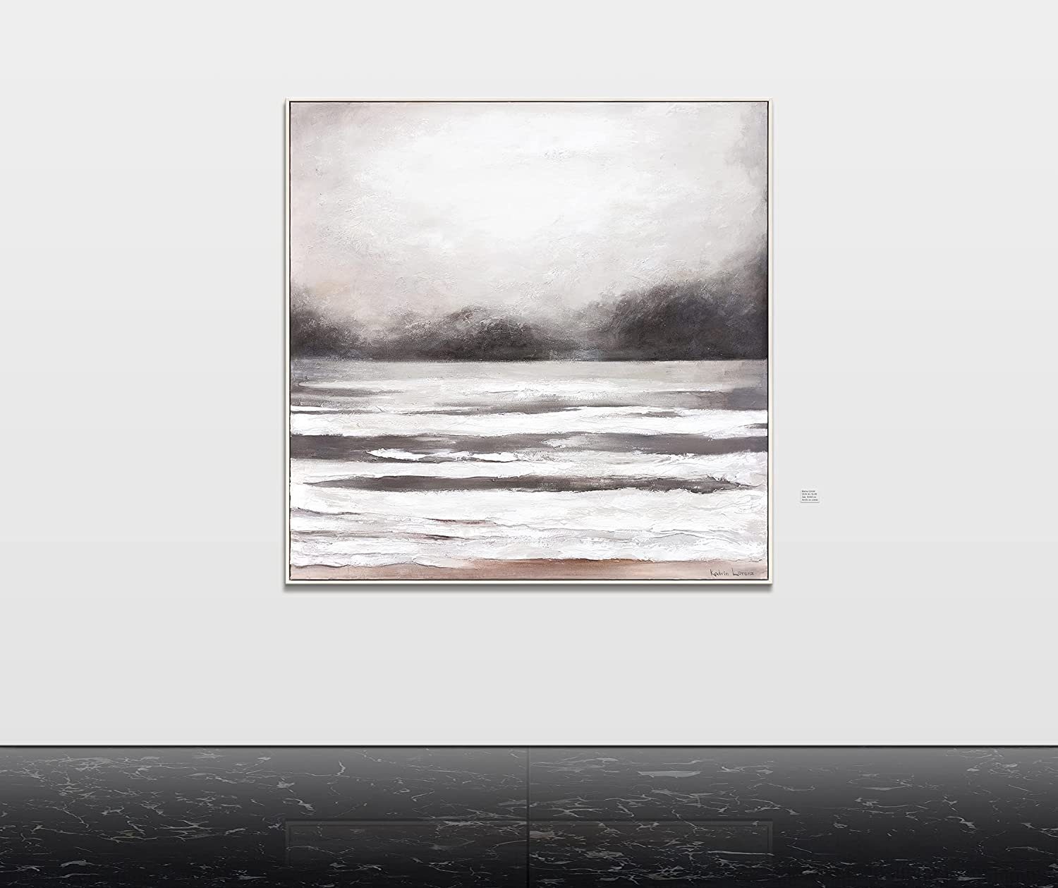 Handgemalt YS-Art mit Dunkles Wasser Leinwand Meer auf Rahmen Bild Mittelmeer, Gemälde