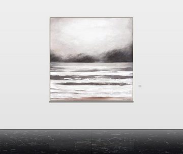 YS-Art Gemälde Mittelmeer, Dunkles auf Leinwand Bild Handgemalt Meer Wasser mit Rahmen