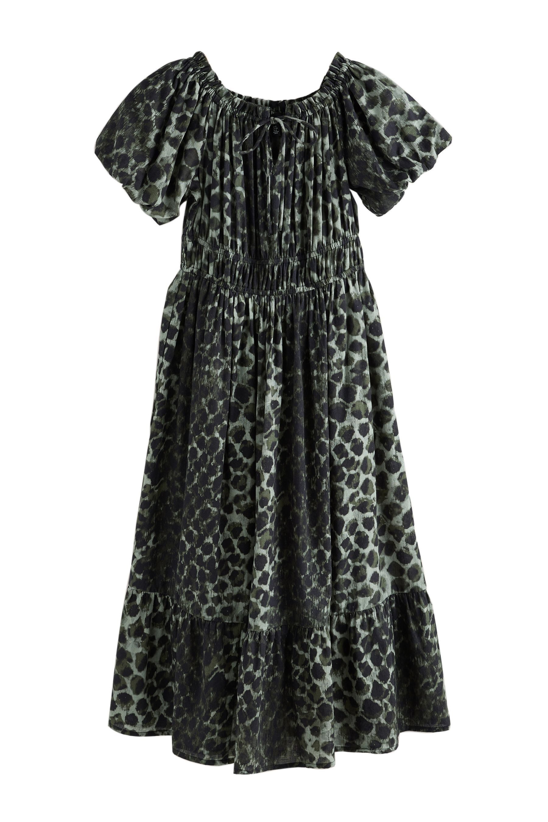 Next Midikleid Off-Shoulder-Midikleid mit Streifen (1-tlg)