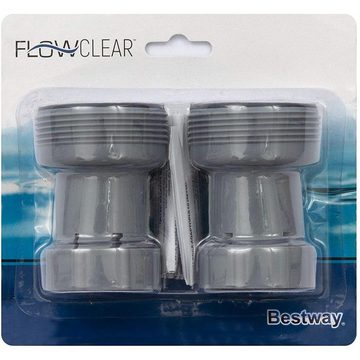 Bestway Schlauchadapter Flowclear, für 38mm-Schläuche auf 32mm-Anschlüsse, Doppelpack