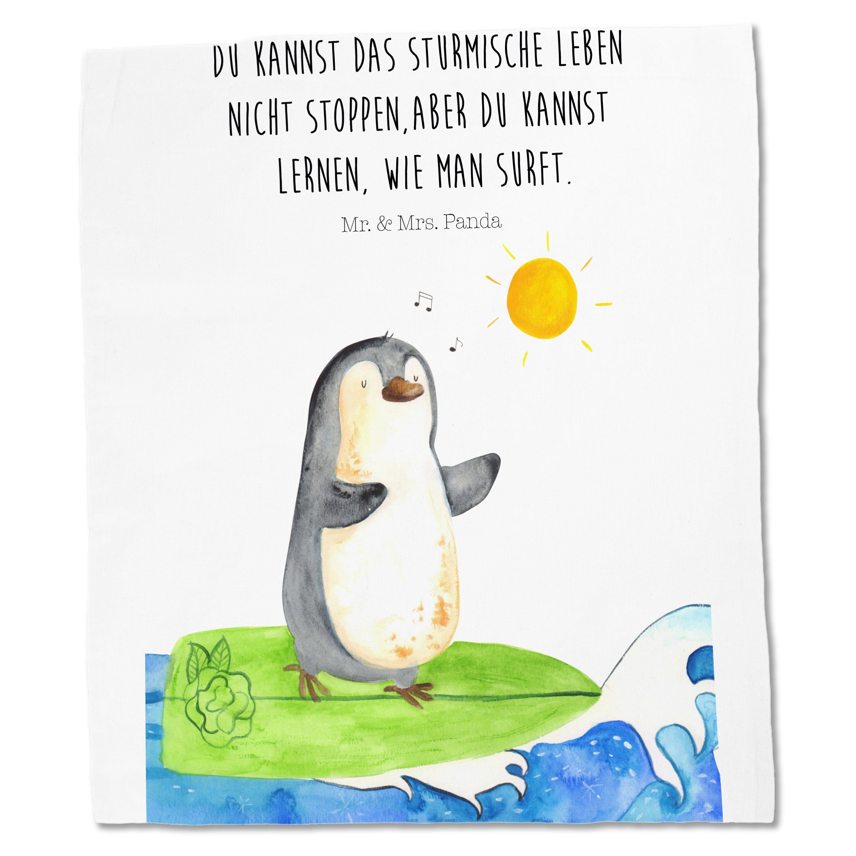 Weiß Portug Panda reiten, Tragetasche Wellen Geschenk, Pinguin Mr. (1-tlg) - & Beuteltasche, Mrs. Surfer -