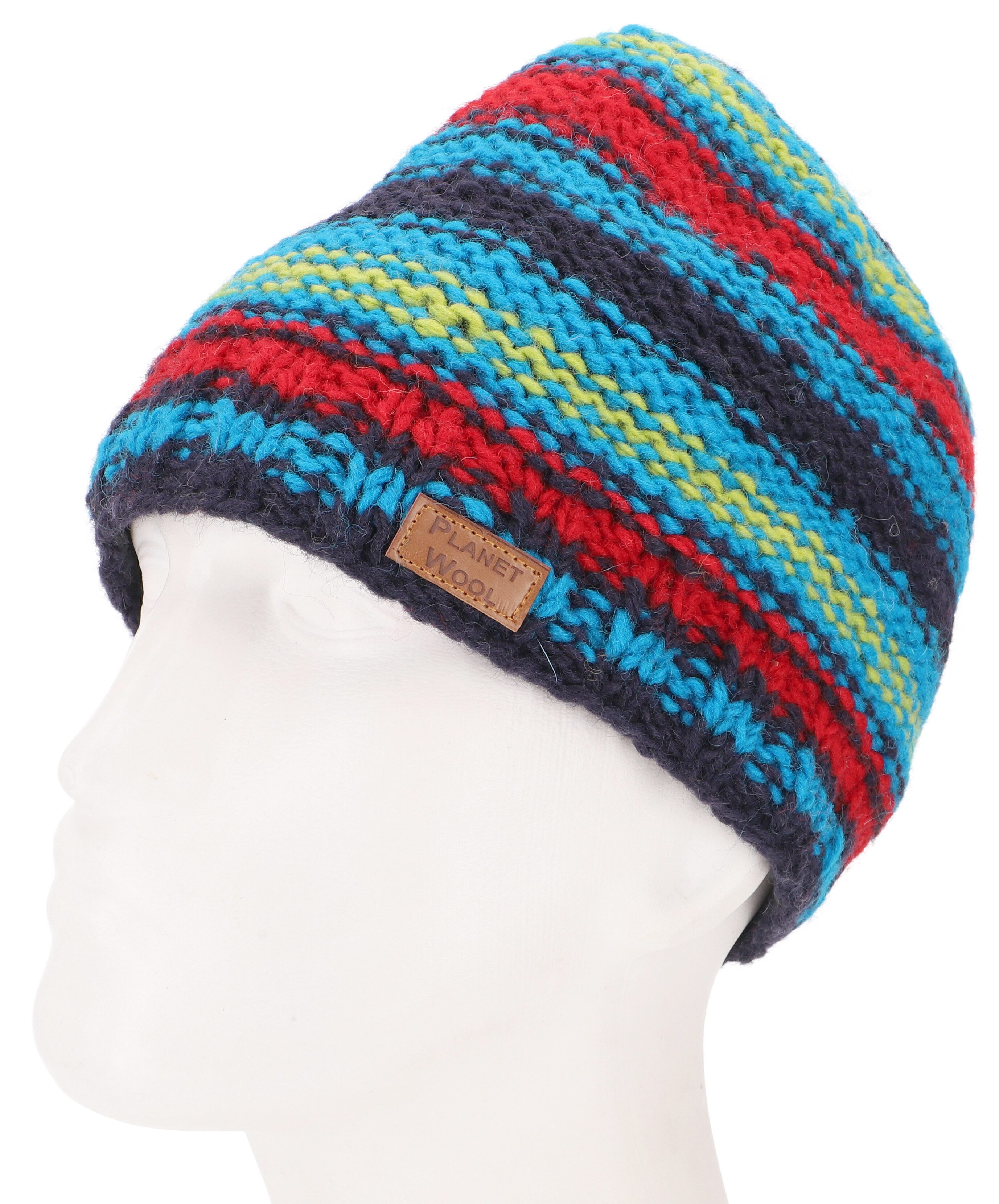 Guru-Shop Strickmütze Beanie Mütze, gestreifte Strickmütze aus Nepal,.. – Bild 4 von 4
