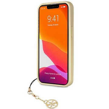 Guess Handyhülle Guess 4G Charms Apple iPhone 14 Pro Max Hard Case Cover Schutzhülle Kette Anhänger Braun / Gold