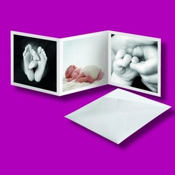 Avery Zweckform Notizblock 10x Klapp-Karte Leporello Gruß-Karten, Geburtstags-Karten Einladung Geburt für Tintenstrahl A4 Drucker