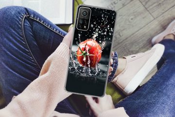 MuchoWow Handyhülle Tomate - Gemüse - Stilleben - Wasser - Rot, Phone Case, Handyhülle Xiaomi Mi 10T, Silikon, Schutzhülle