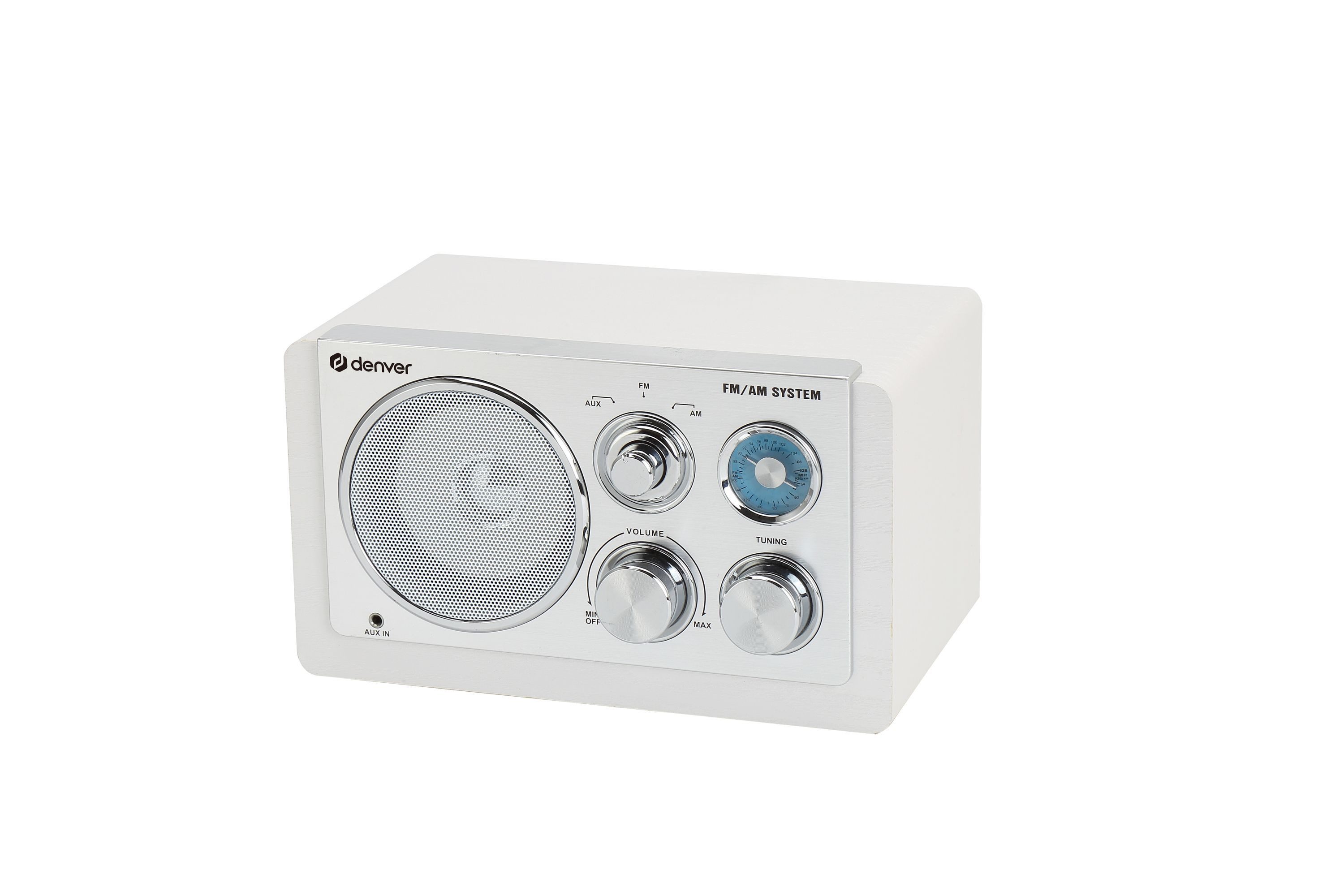 Denver TR-63W Radio (AM & FM-Radio, 1.5 W, Schickes Holz-Design, Teleskopantenne und Batteriebetrieb möglich)