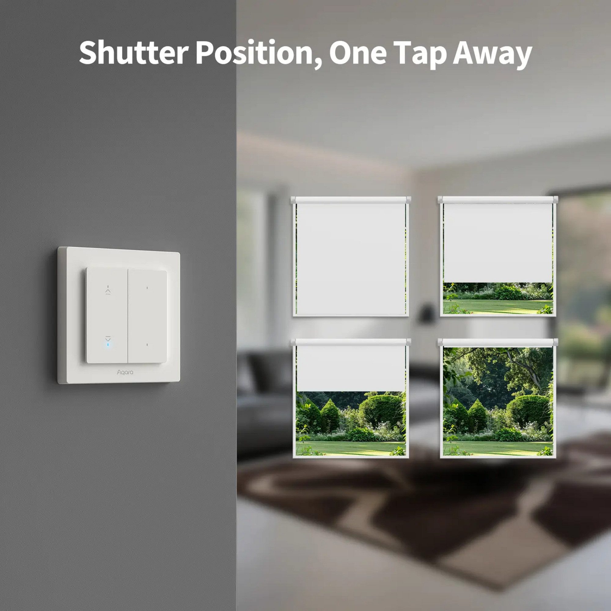 Aqara Aqara Rollladenschalter H2, Schalter Smarter Lichtschalter