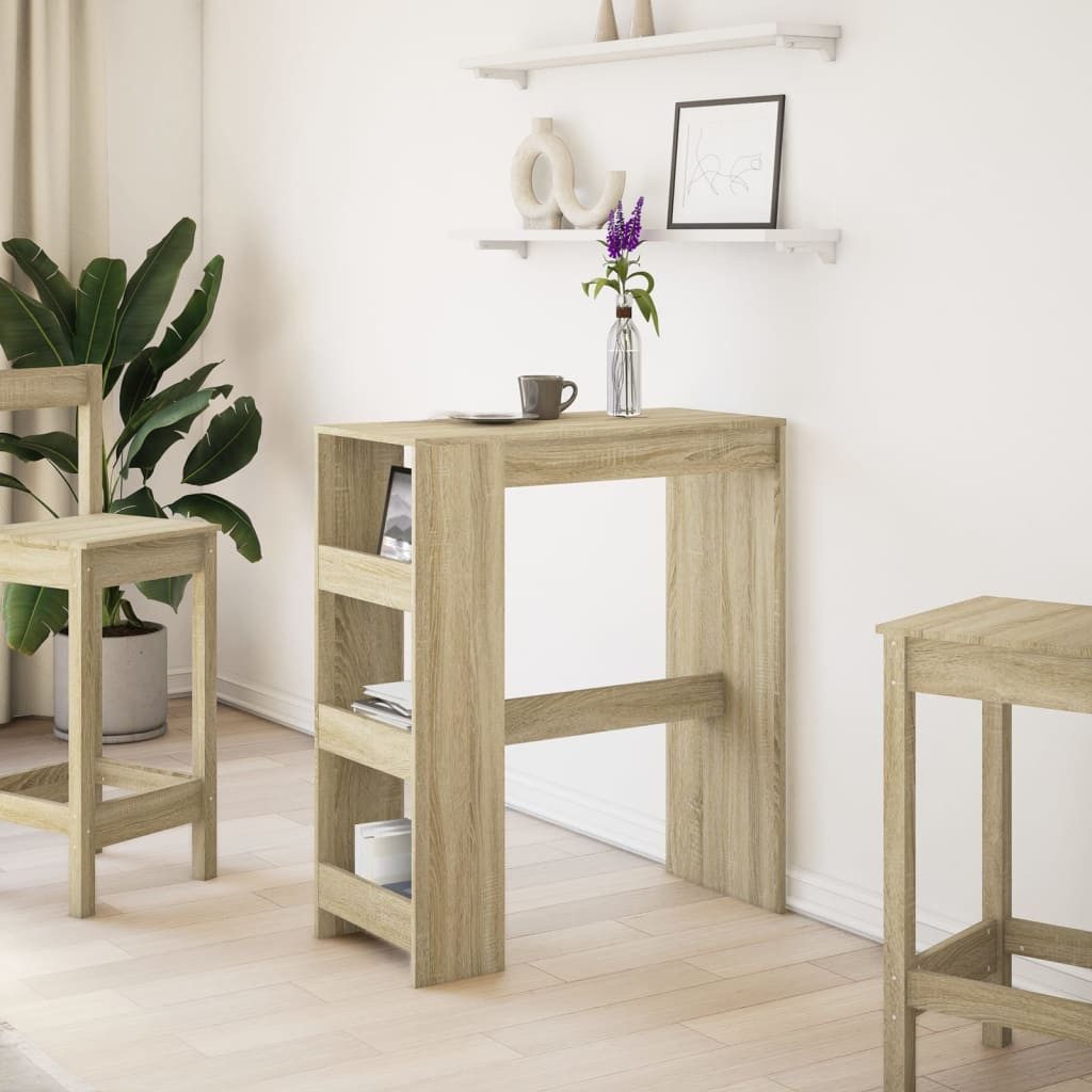vidaXL Esstisch Bartisch mit Regal Sonoma-Eiche günstig online kaufen