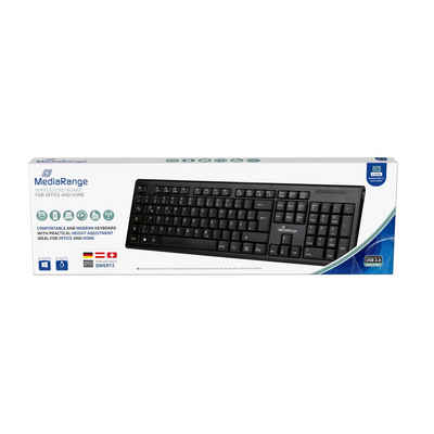 Mediarange Mediarange Funk Tastatur Keyboard QWERTZ kabellos schwarz MROS111 Tastatur