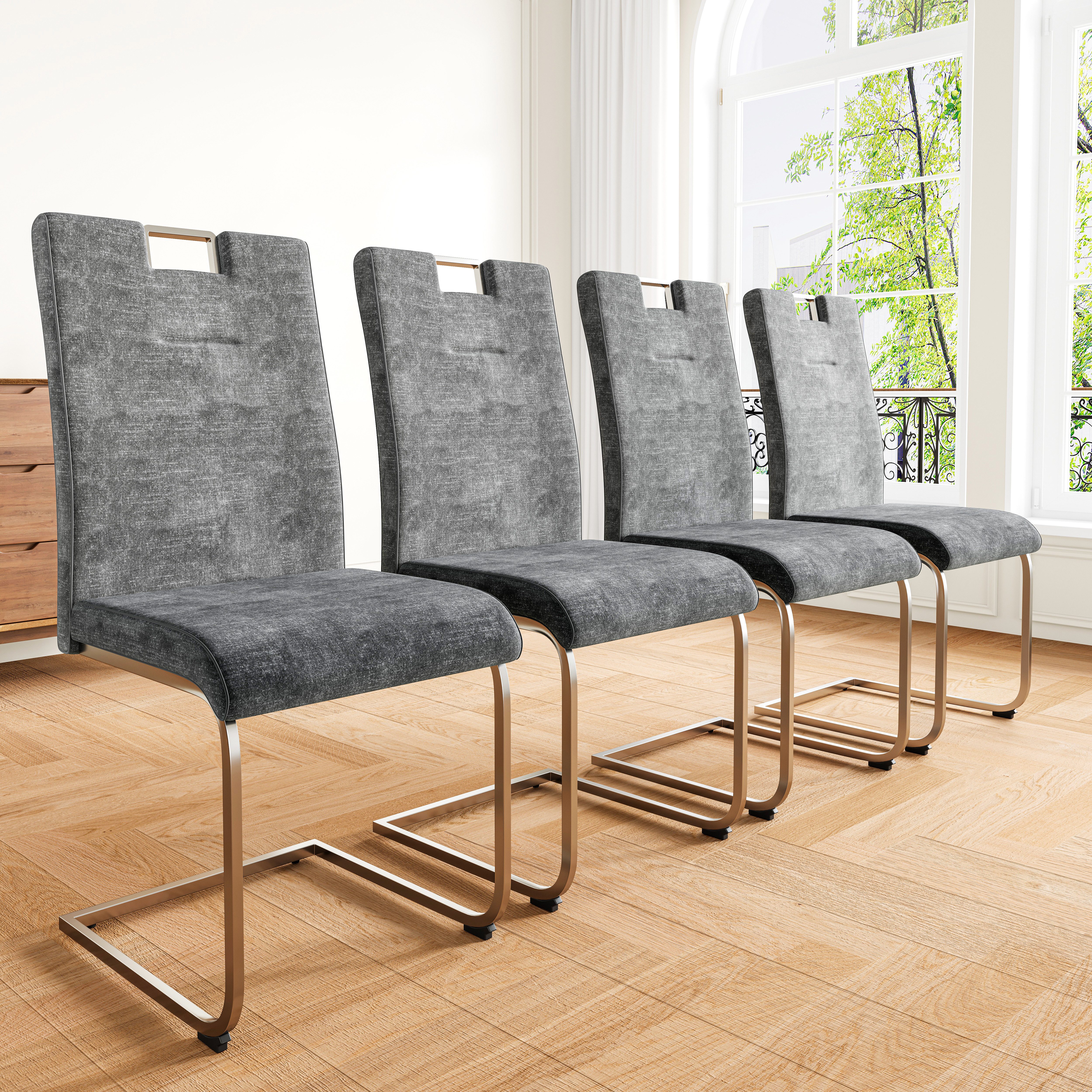 Flieks Freischwinger 4er Set Esszimmerstühle (Set, günstig online kaufen