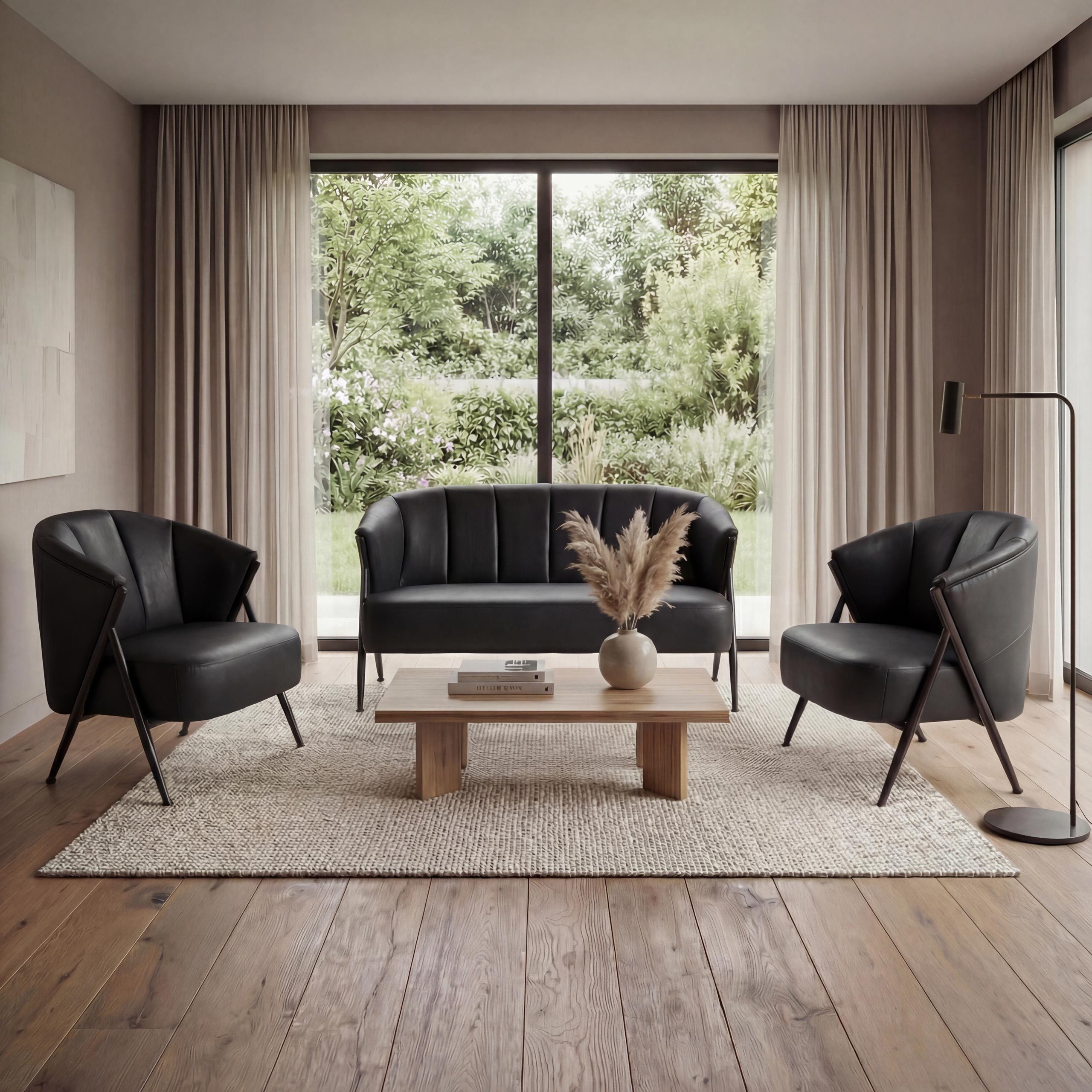 MCW Wohnlandschaft MCW-P30-S, Set, Modernen Industrial-Vintage-Look, Mit dekorativen Ziernähten