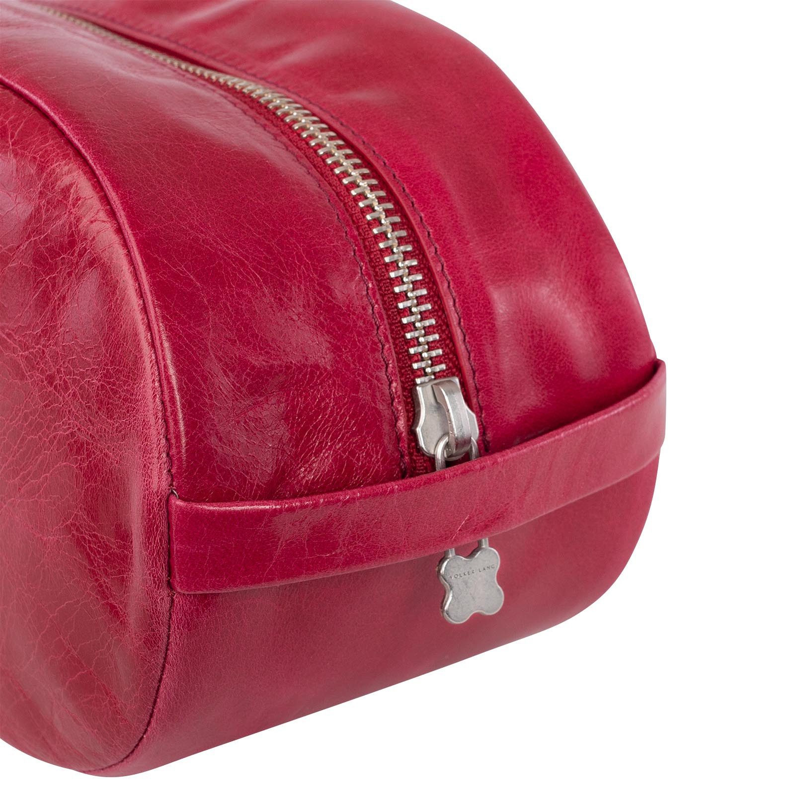 VOLKER LANG Kulturbeutel TRAVEL POUCH, PP1, Kompaktes Leder-Case, Premium Verarbeitung .
