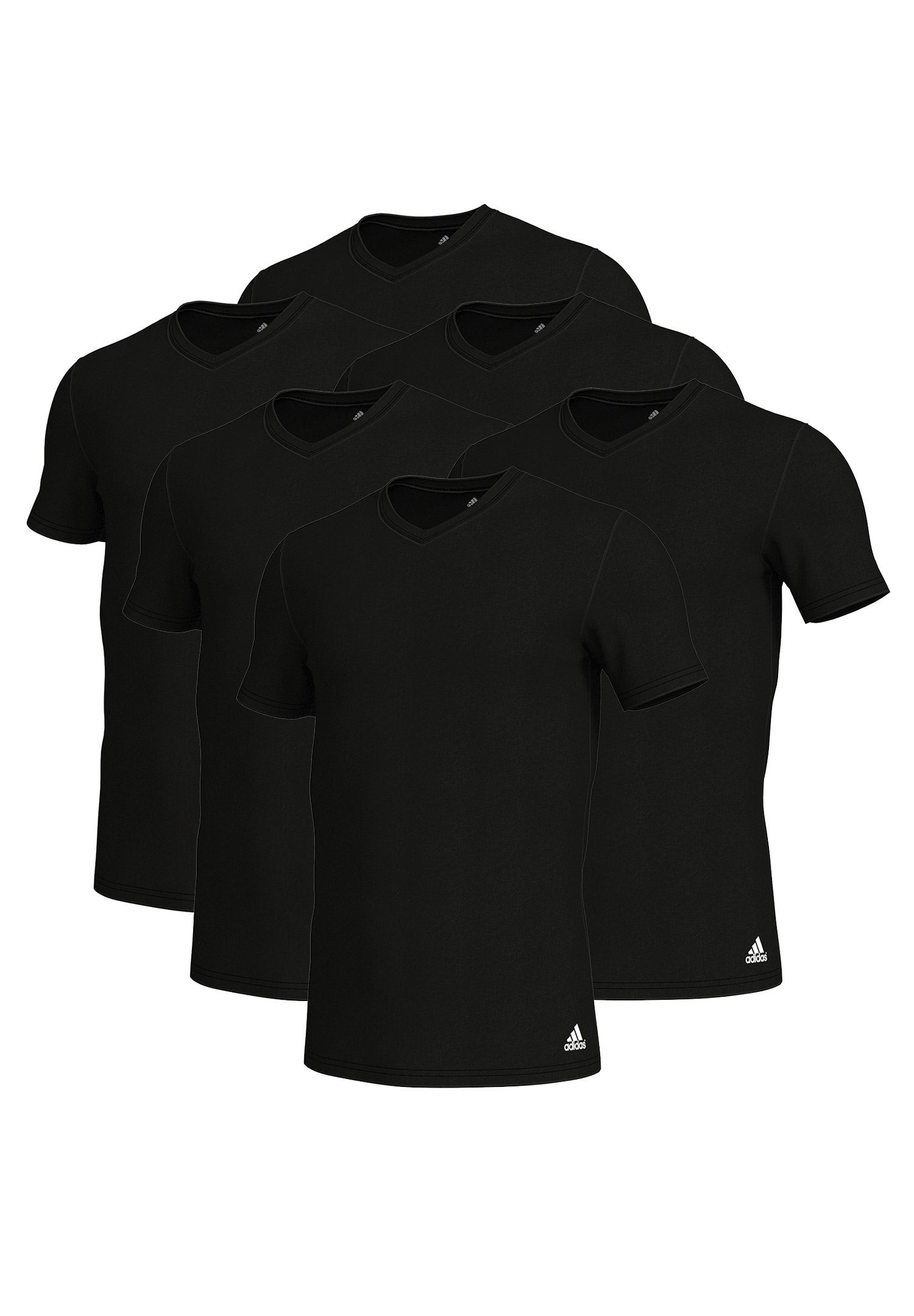 (6PK) Poloshirt T-Shirt adidas Black Performance V-Neck