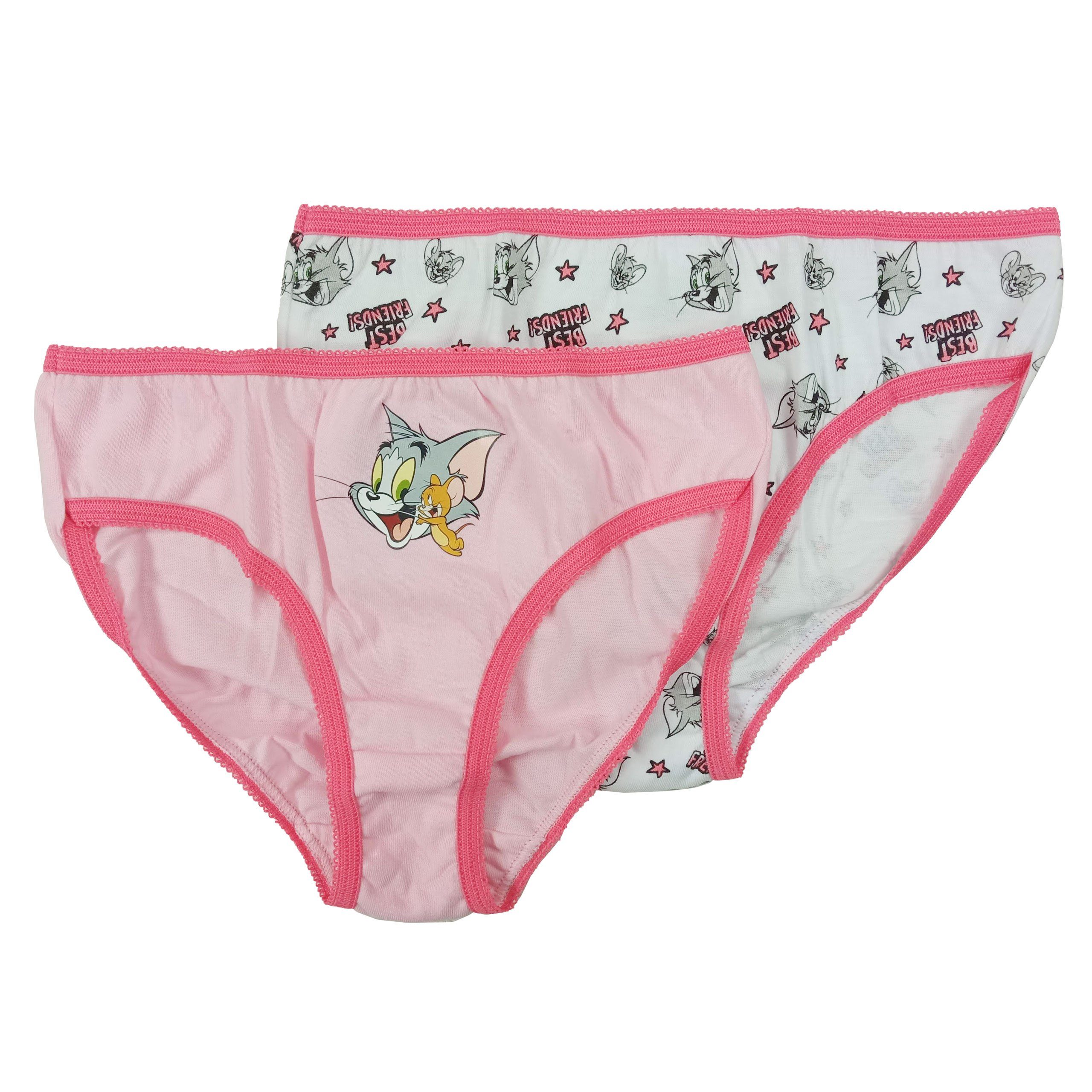 United Labels® Panty Tom & Jerry Pantys für Mädchen Rosa Weiß (2er Pack)
