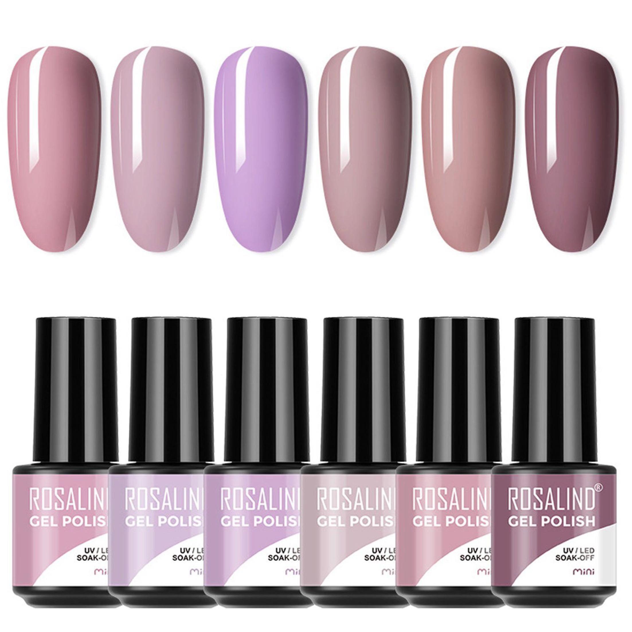 KINSI UV-Nagellack-Set 6 Farben Gel Nagellack Set,7 ml Nagelgel,Mehrfarbig UV Aushärtung, 6-tlg., UV nagellack für Anfänger DIY Nail Art, 7ml