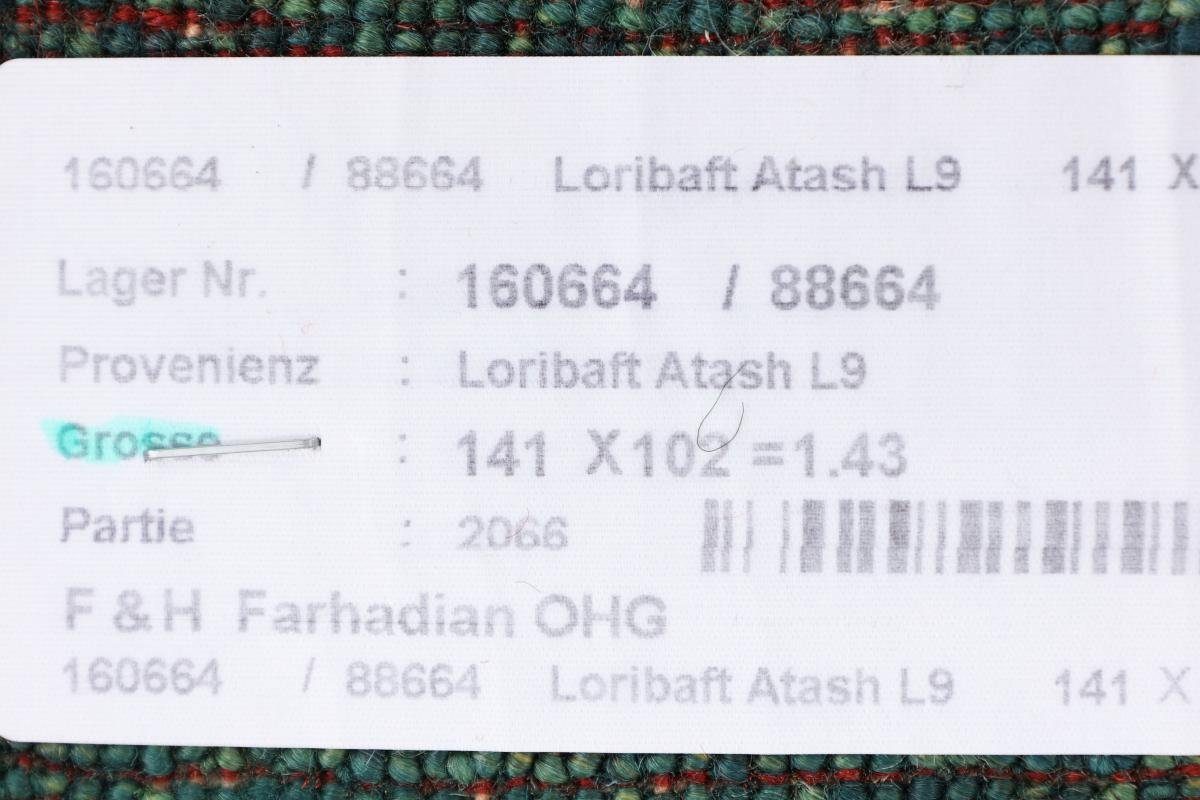 Orientteppich Perser Höhe: Gabbeh Loribaft Nain Atash Handgeknüpfter 101x142 rechteckig, Trading, Moderner, mm 12