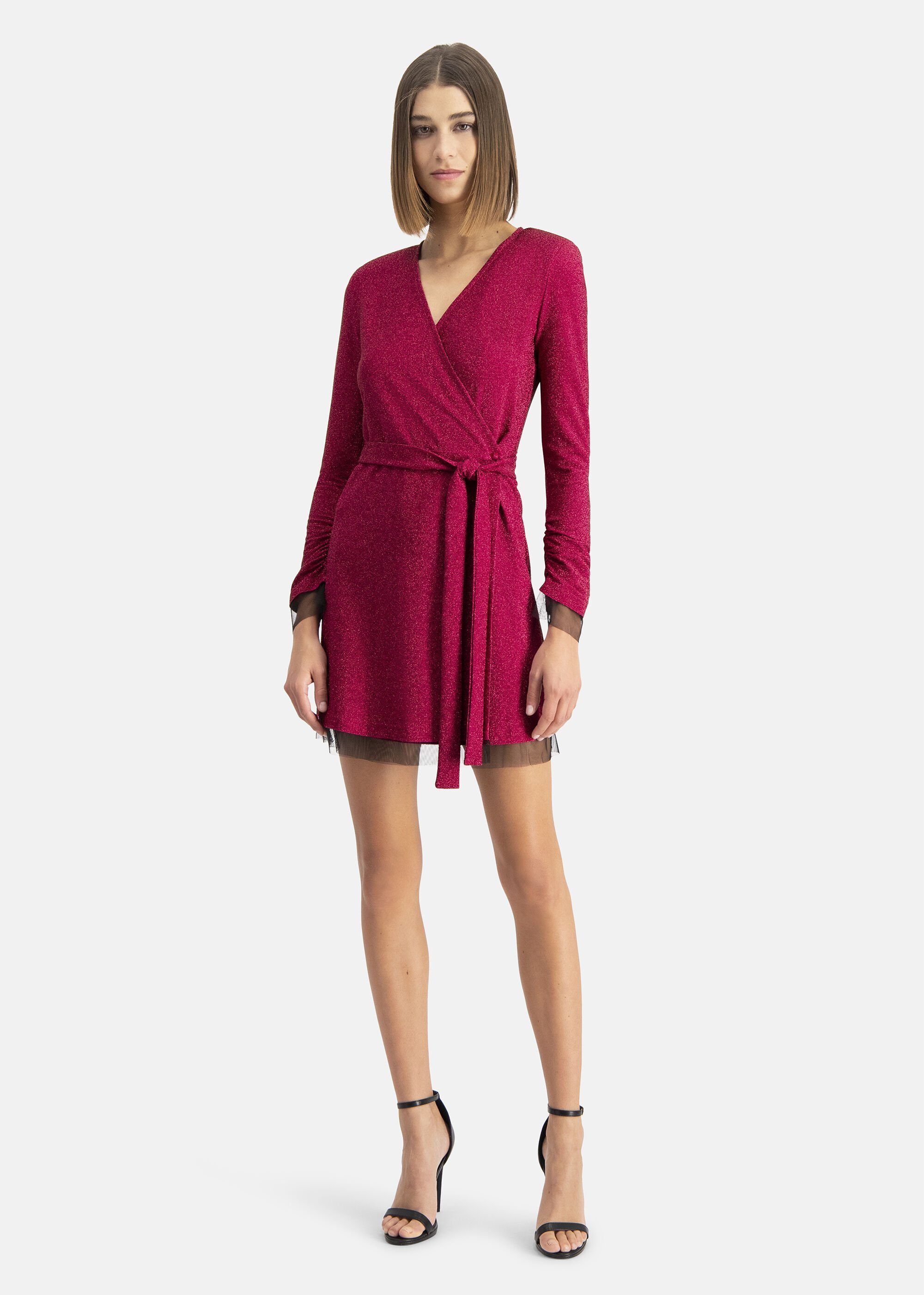 Nicowa A-Linien-Kleid MILOWA (1-tlg) mit Chiffonapplikationen am Bund