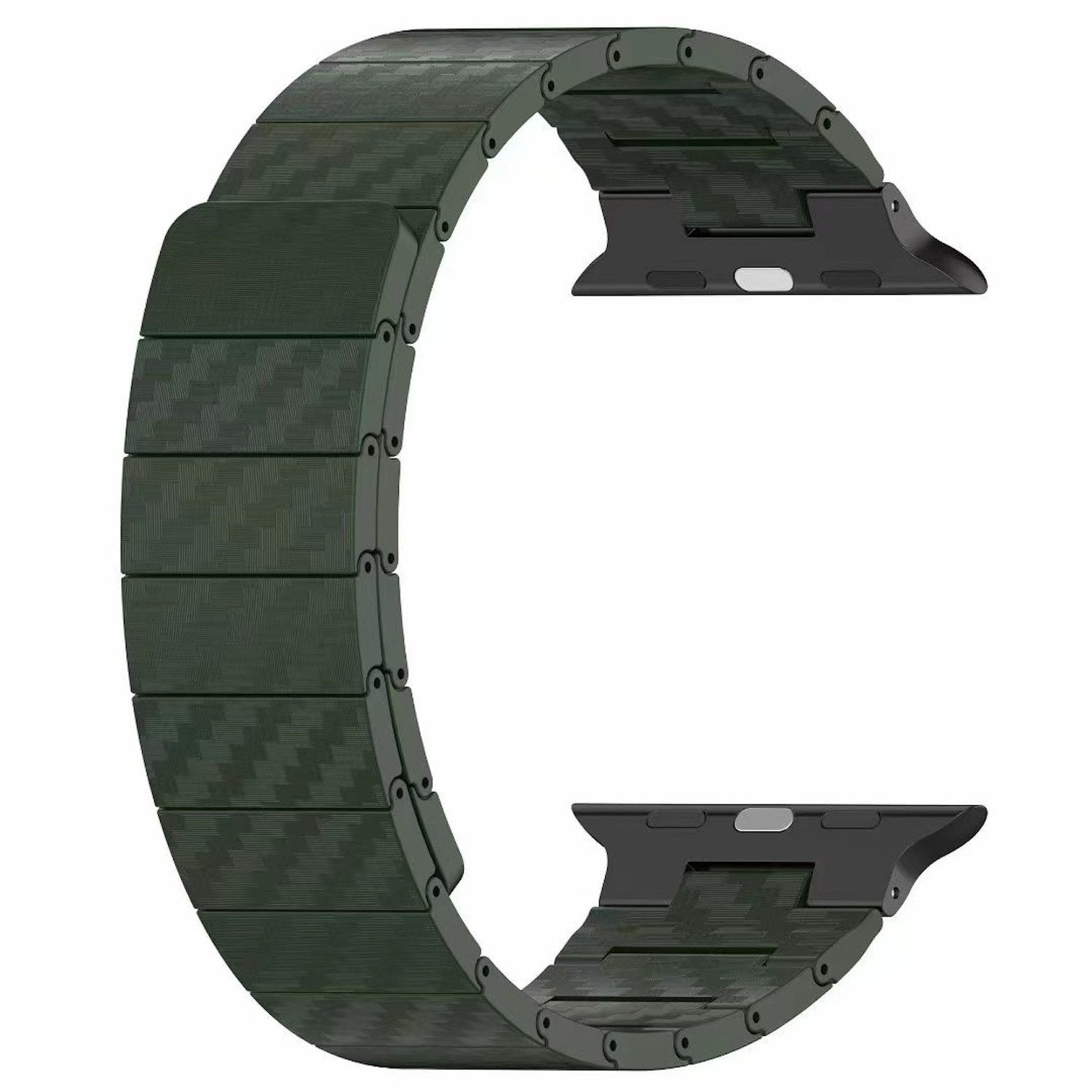 Wigento Smartwatch-Armband Für Apple Watch Series 11 10 42mm / 9 8 7 41 / 6 SE 40mm Armband Blau, Carbonfaser-Armband mit magnetischem Verschluss