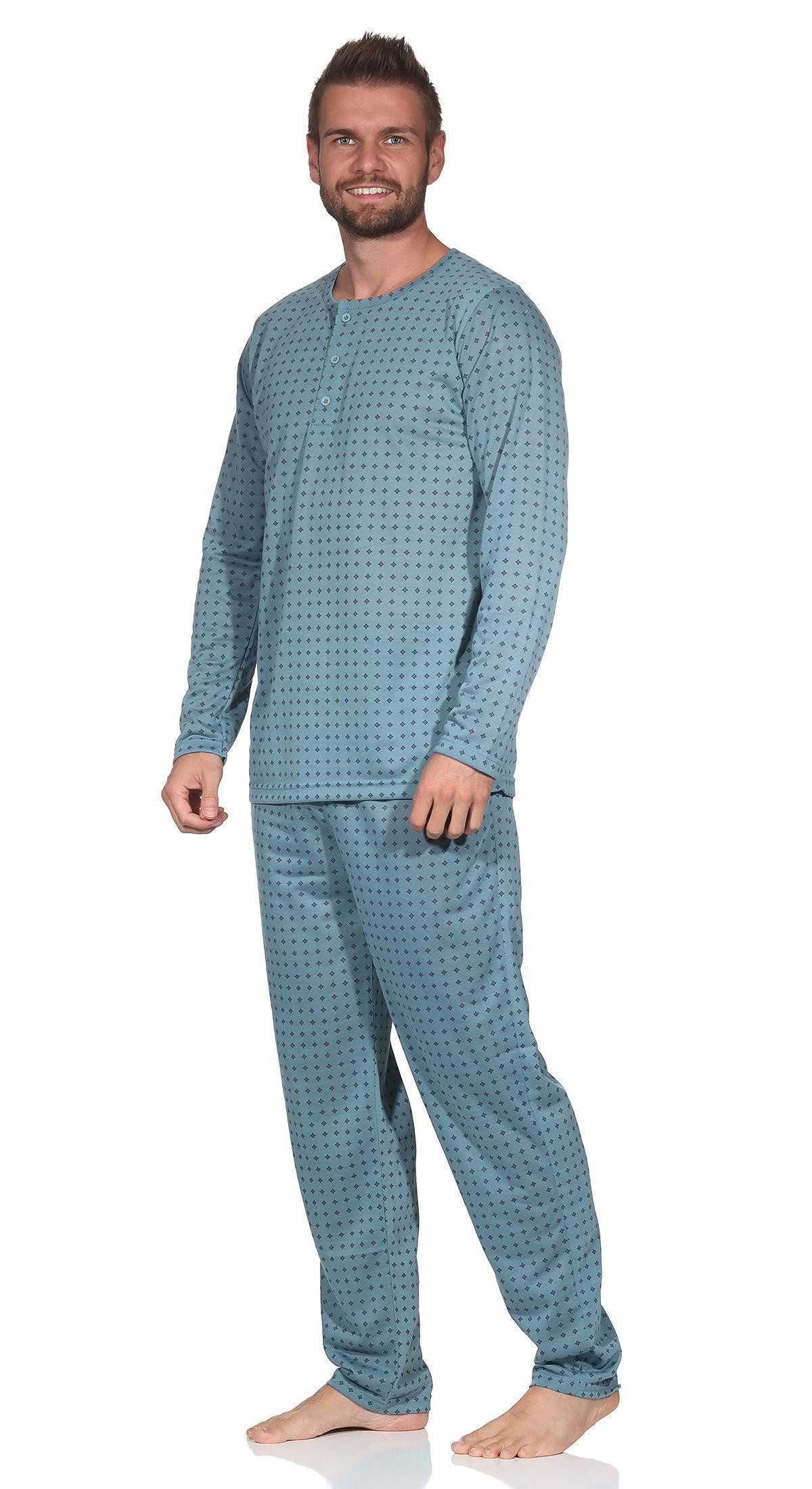 EloModa Pyjama Herren Pyjama Set Shirt & Hose Schlaf-Anzug Nachthemd, M L XL XXL (2 tlg)