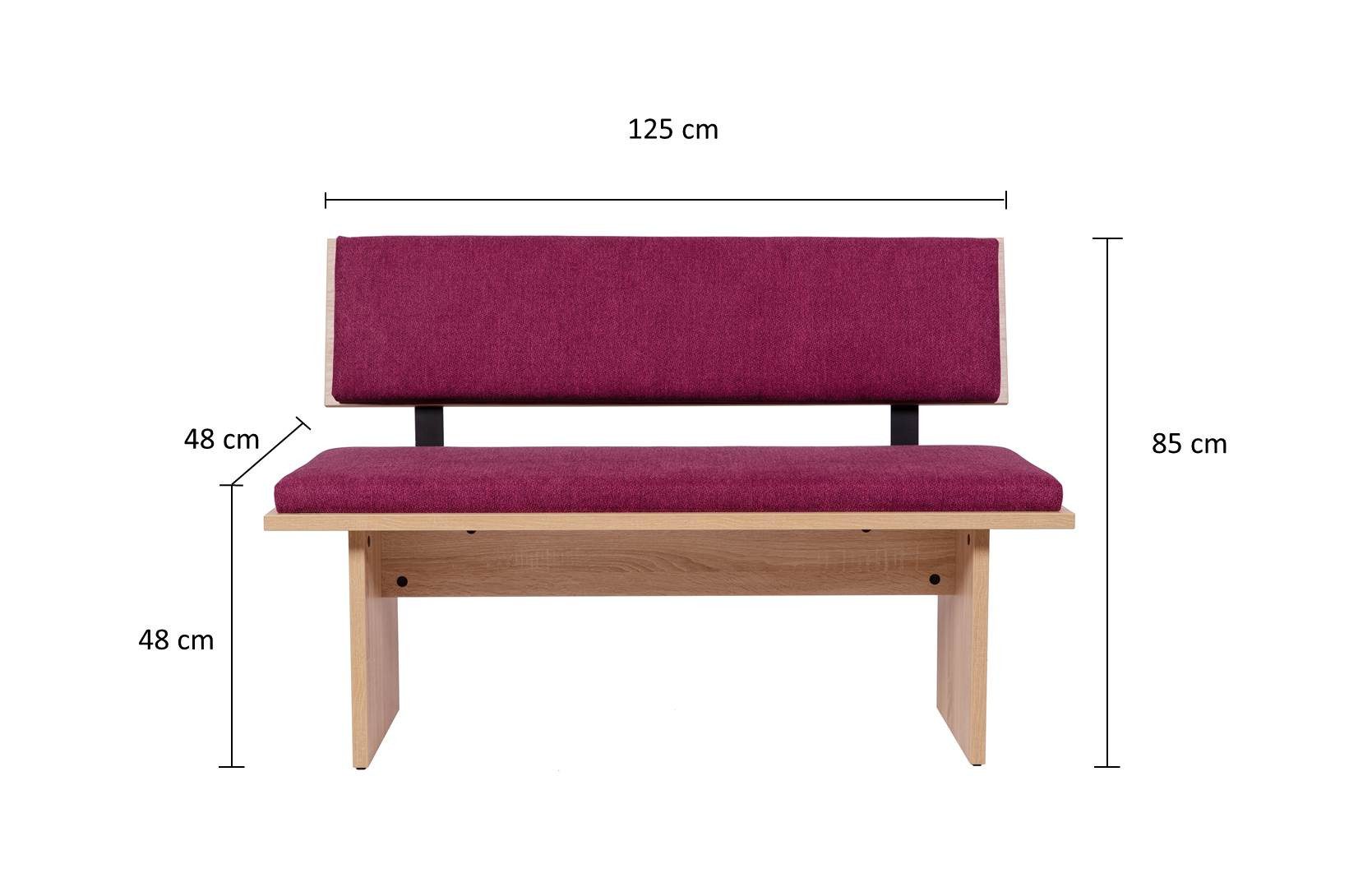 kundler home Essgruppe 'Die Stilvolle' Esszimmerbank mit Rückenlehne, Eckbank, Stühle, (Set), bestehend aus 1 Esszimmerbank mit Rückenlehne, 1 Tisch, 2 Stühle