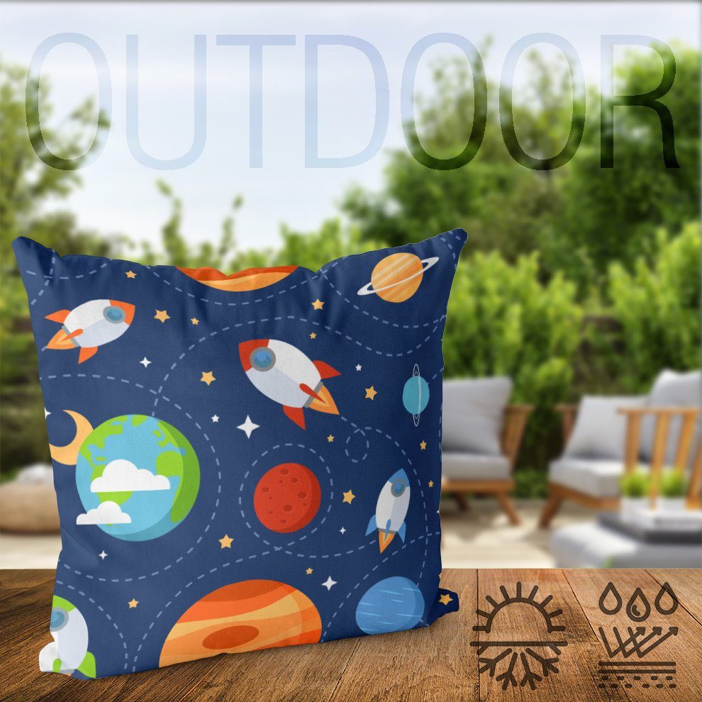 Weltraum Stück), Sofa-Kissen Himmel Spielzeug Kissenbezug, VOID All (1 Raumfahrt Rakete Jungen Space Kinderzimmer Kinder Sterne Astronaut