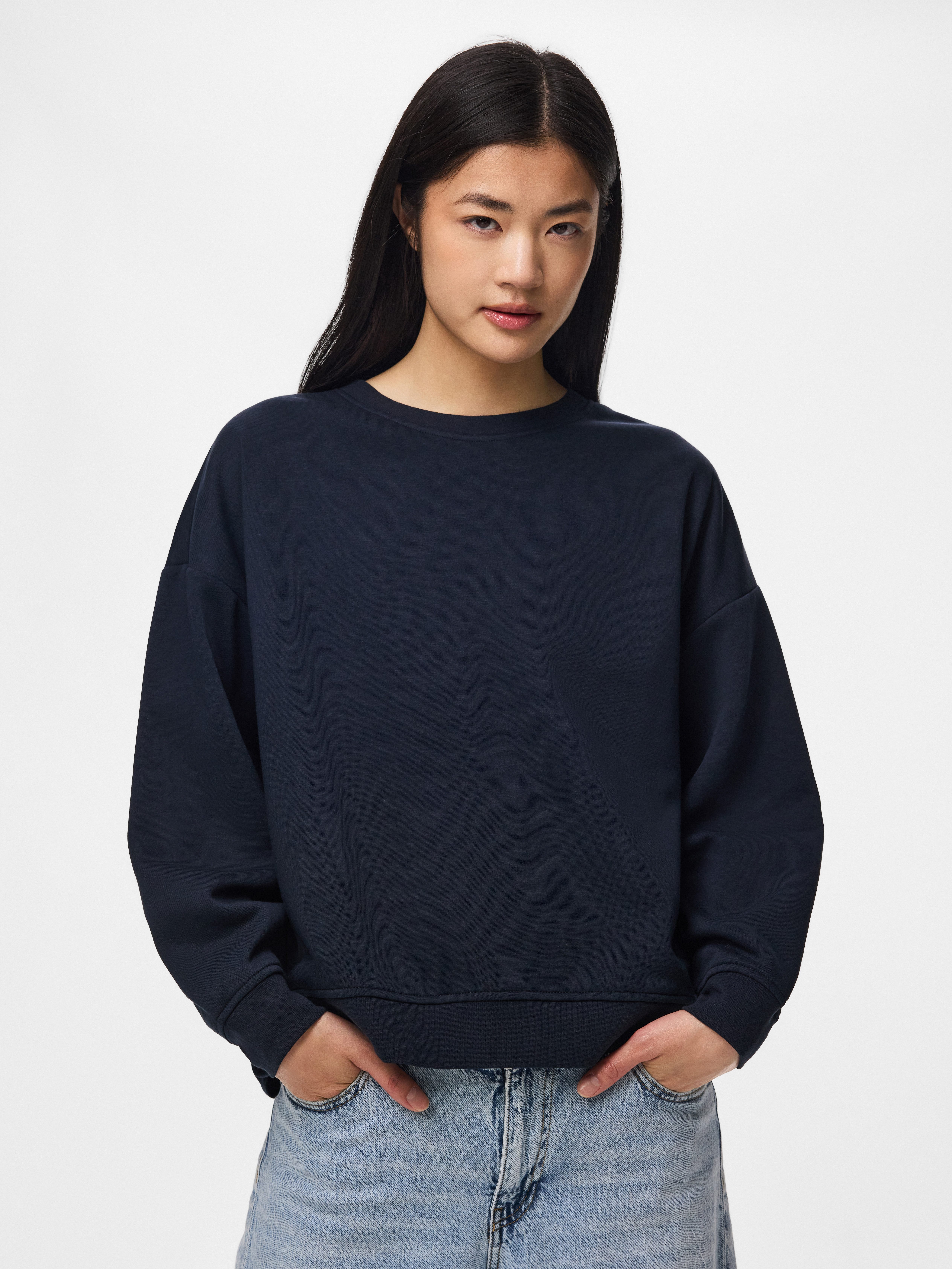 pieces Sweatshirt PCCHILLI LS LOOSE FIT SWEAT TOP NOOS BC Baumwollmischung