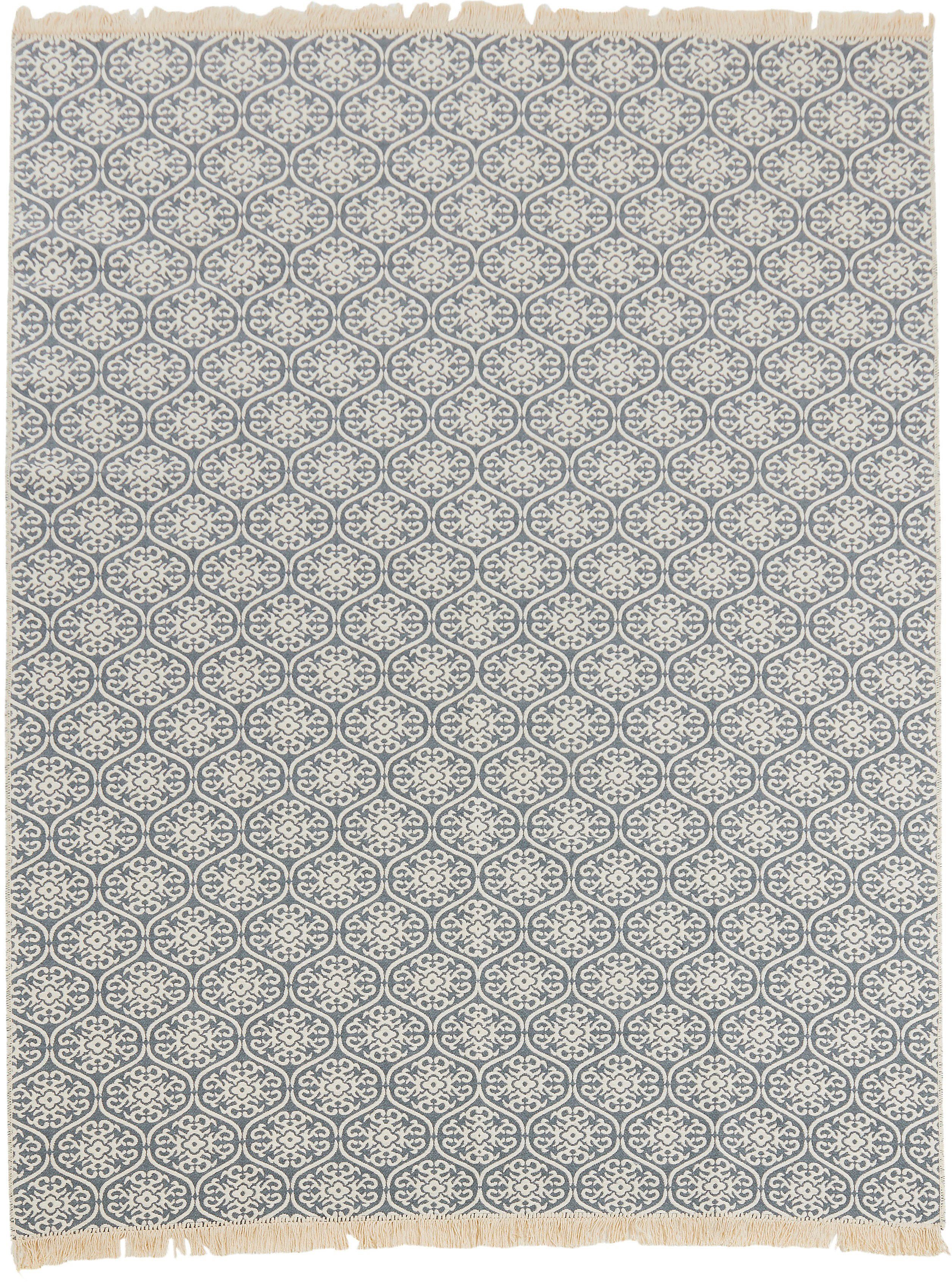 done.® Teppich FLORENZ, rechteckig, Höhe: 8 mm, Flachgewebe, Ornamente, mit Fransen, waschbar