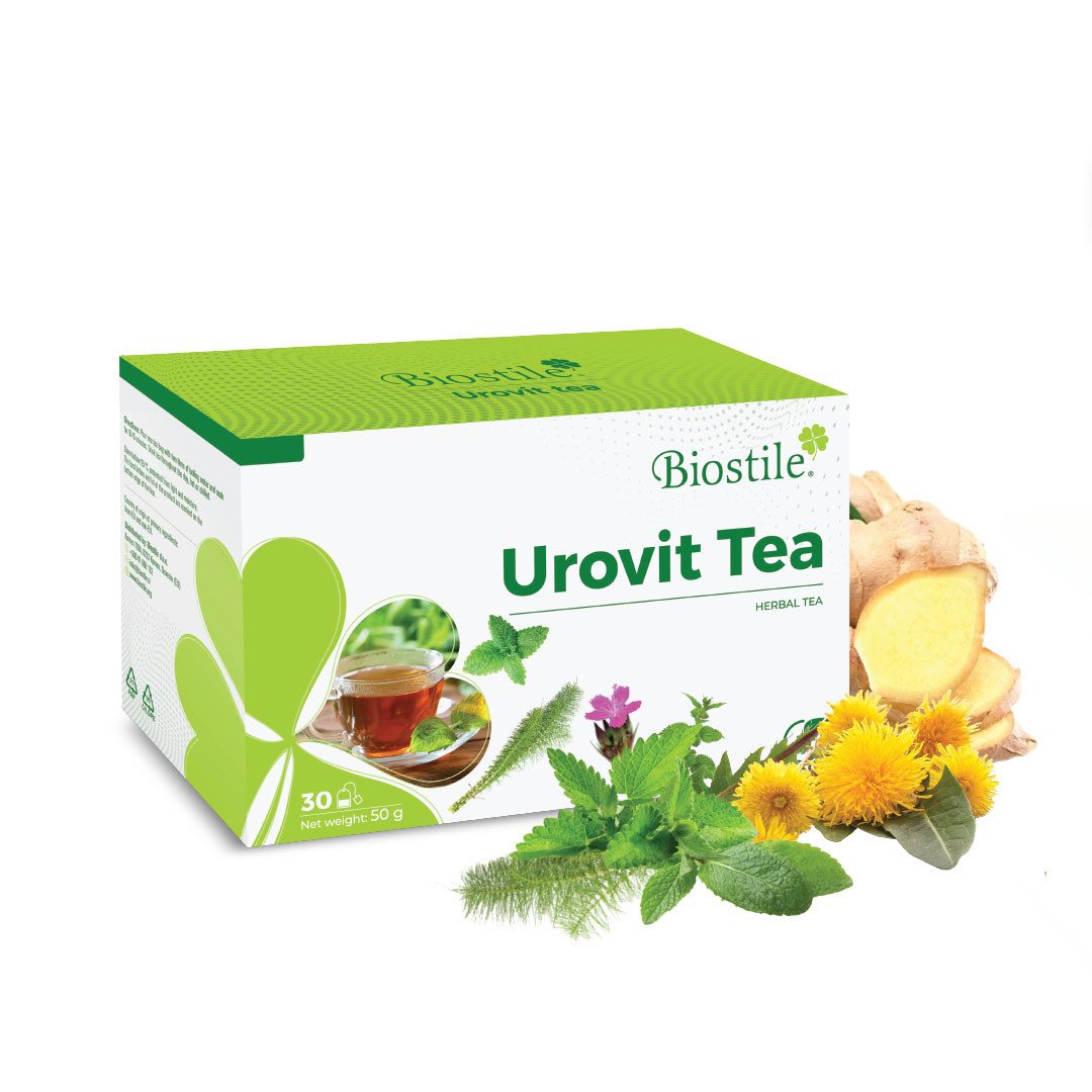 Biostile Kräutertee für Blase und Niere Unterstützung - Filterbeutel, 30 St., 50 g, Mit Melisse, Ginseng und Ingwer, Für 2 L Tee