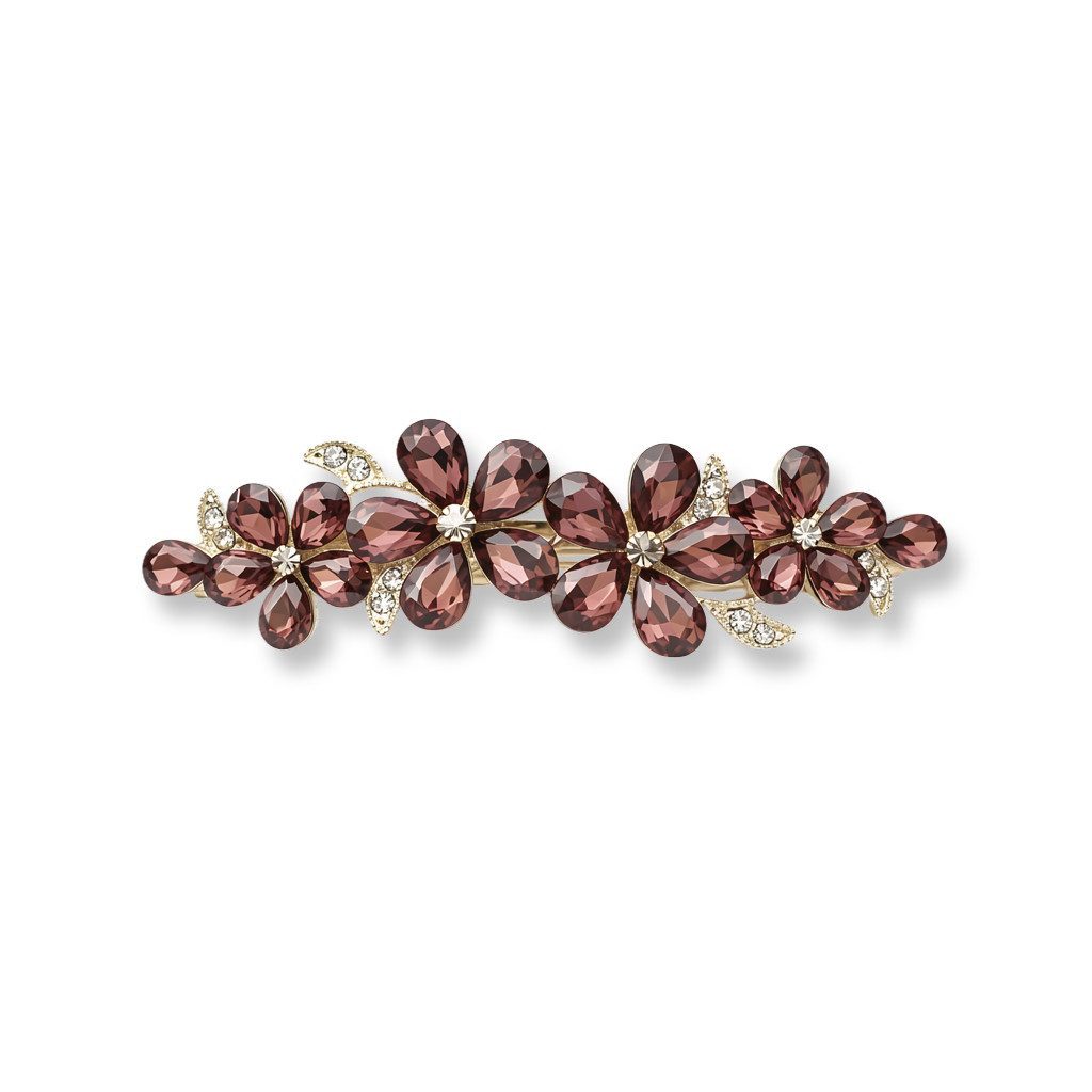 The Beauty House Haarspange Eleganter Haarschmuck mit Blüten und Strass, – stilvolle Haarklammer & Haarclips für festliche Frisuren