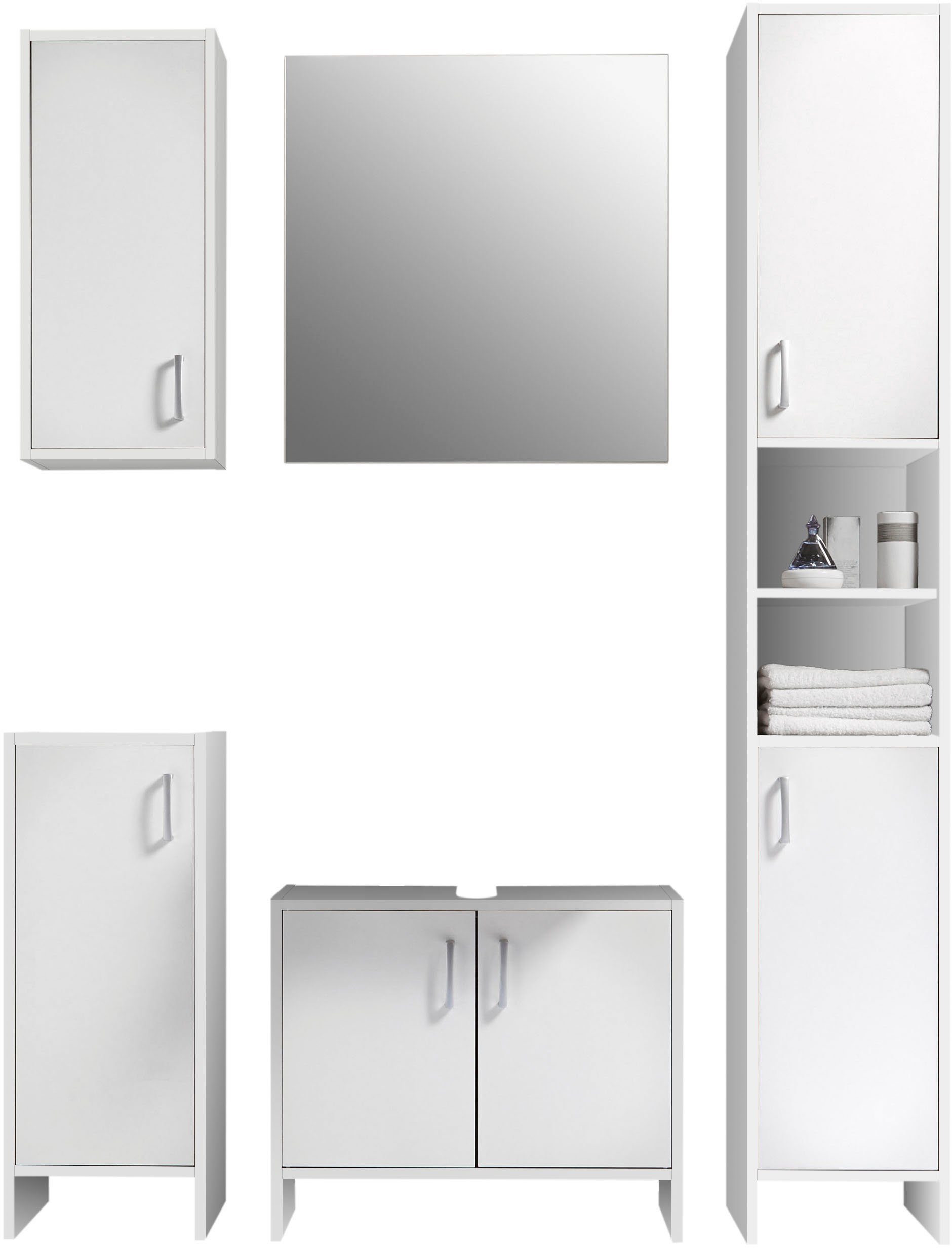 BASIC by Balculina Badmöbel-Set Oslo Badezimmerset Schrankset Badset 5tlg., günstig online kaufen