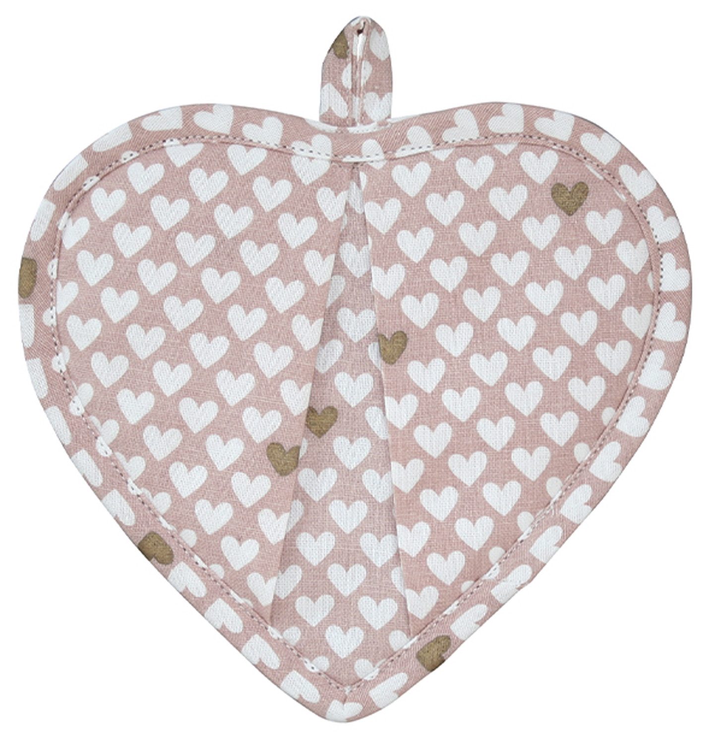 Krasilnikoff Topflappen Happy Hearts, (1-tlg., 1-teilig), Topflappen Pfannen Untersetzer Greif-Taschen wattiert ca.22x22cm
