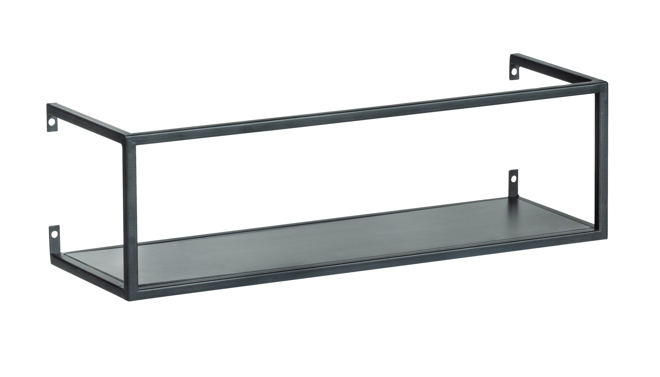 WENKO Schieberegal Wenko Wandregal Set Metall Schwarz 50 x 20 x 25 cm & 50 x 16 x 15 cm, Wandregal, An der Wand montierbar