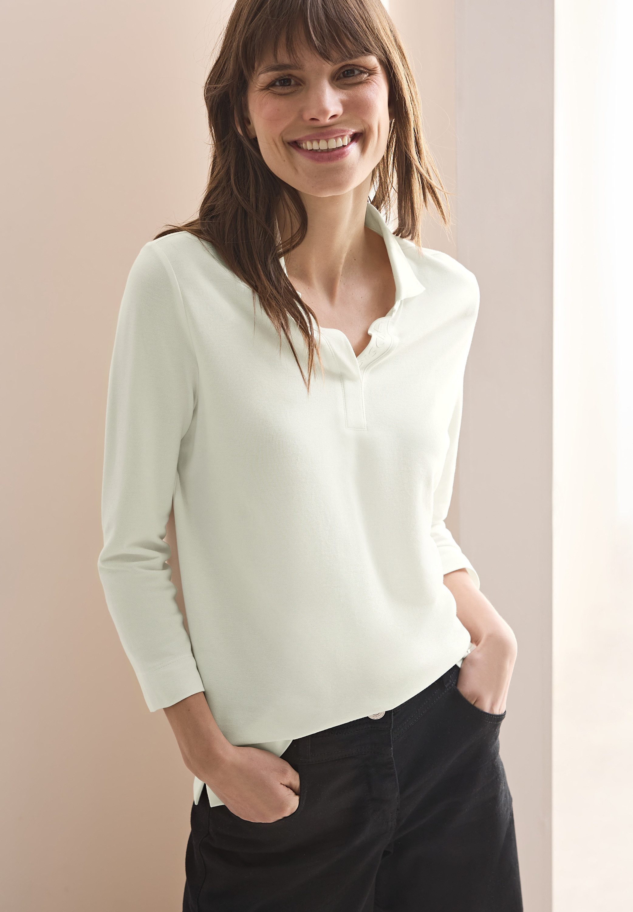 CECIL Poloshirt mit 3/4 Ärmeln