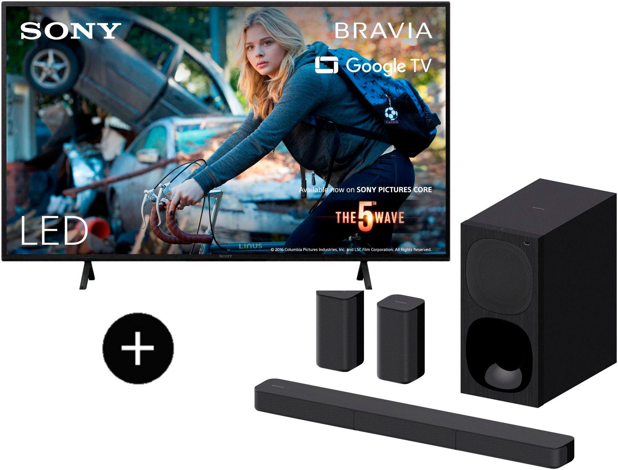 Sony KD-65X75WL LED-Fernseher (164 cm/65 Zoll, 4K Ultra HD, Smart-TV, Google TV, + HT-S20R 5.1.-Kanal-Soundbar)
