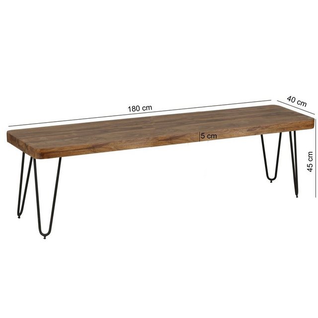 Essbank »FB40564«, Massive Sitzbank 180 x 40 cm HARLEM Sheesham Holz Bank für Esstisch Massiv Küchenbank Massivholz Essbank ohne Lehne für Essbank »FB40564«, Massive Sitzbank 180 x 40 cm HARLEM Sheesham Holz Bank für Esstisch Massiv Küchenbank Massivholz Essbank ohne Lehne für