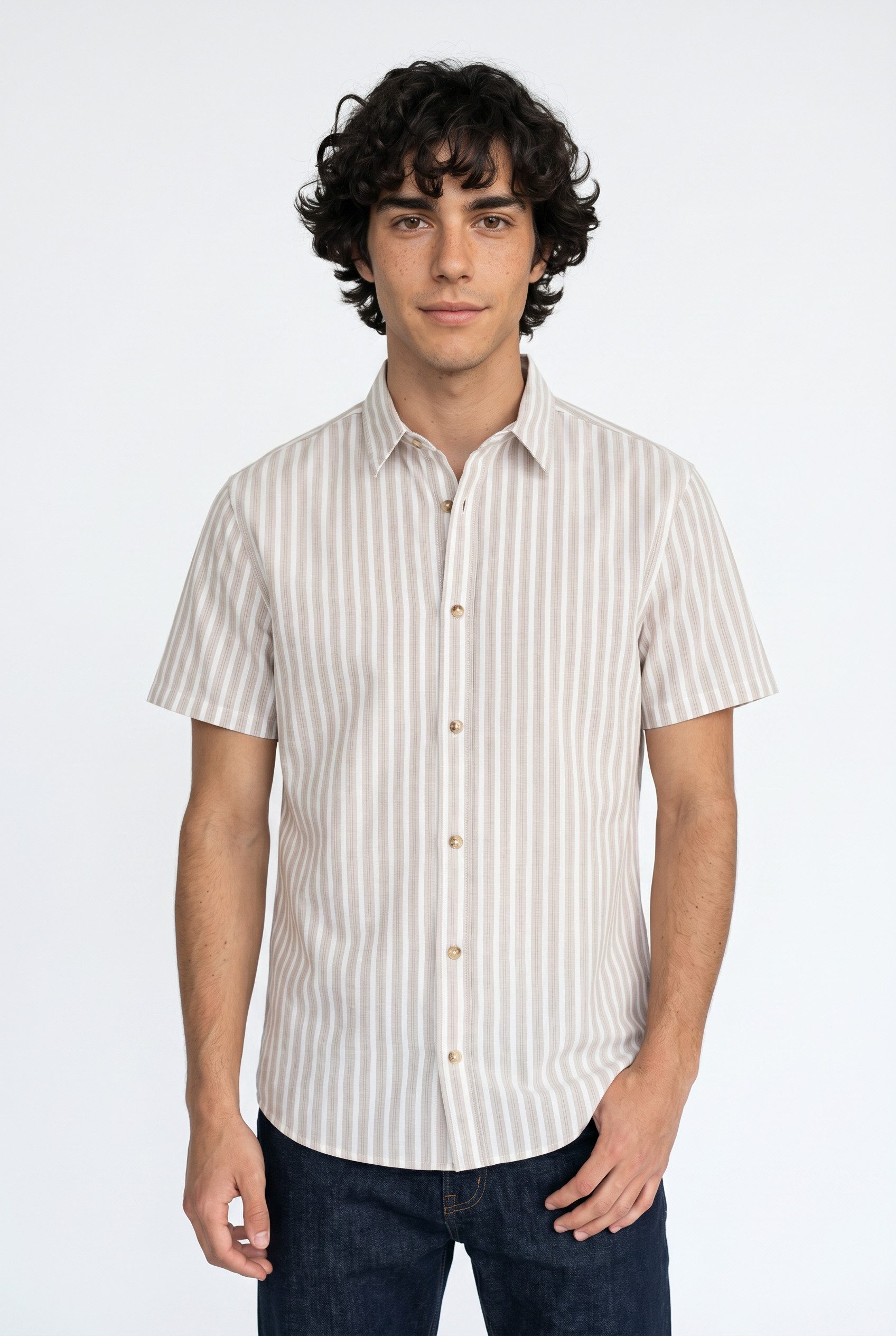 Jack & Jones Kurzarmhemd JJCHAD OXFORD STRIPE SHIRT SS