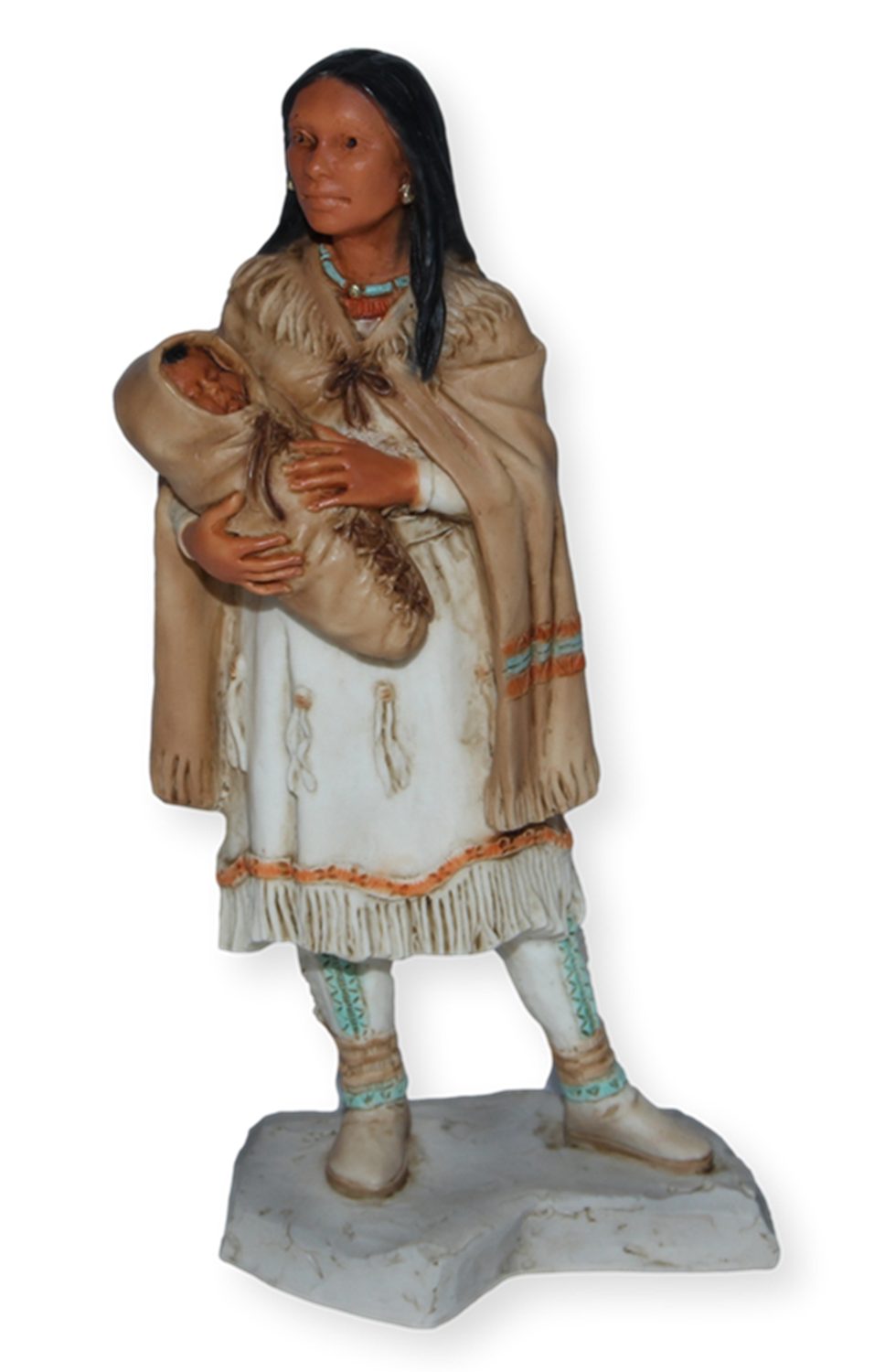 Castagna Dekofigur Sacajawea mit Kind H 15 cm Dekofigur Native American Castagna
