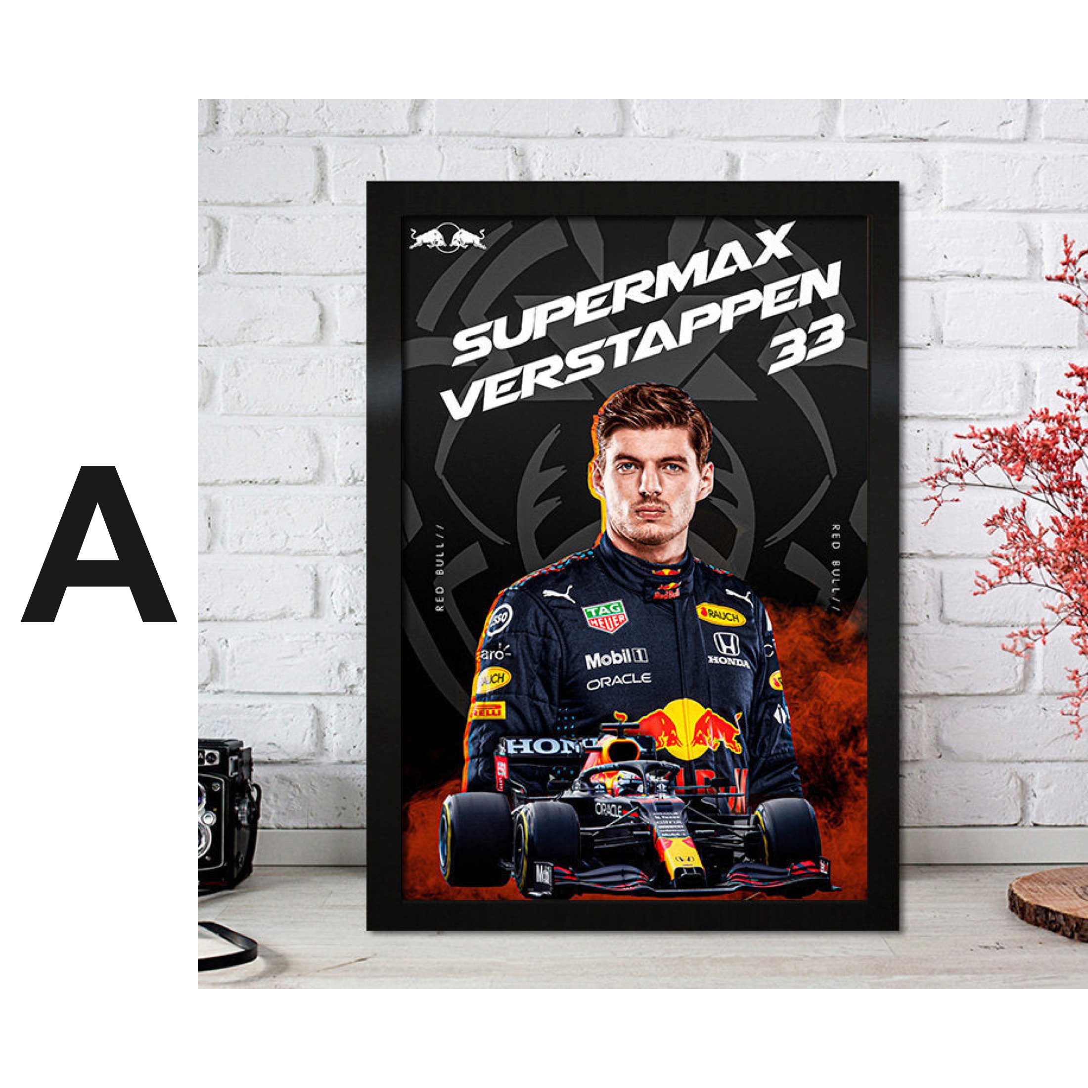 JUSTGOODMOOD Poster Formel 1 Max Verstappen Rennfahrer Helm Rennwagen Red Bull Deko Print, H (1 St)